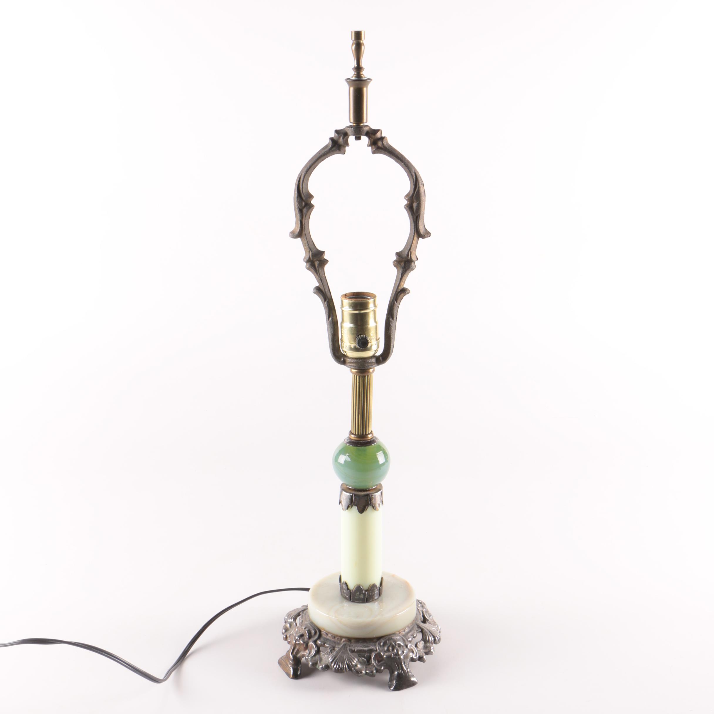 Glass and Metal Table Lamp