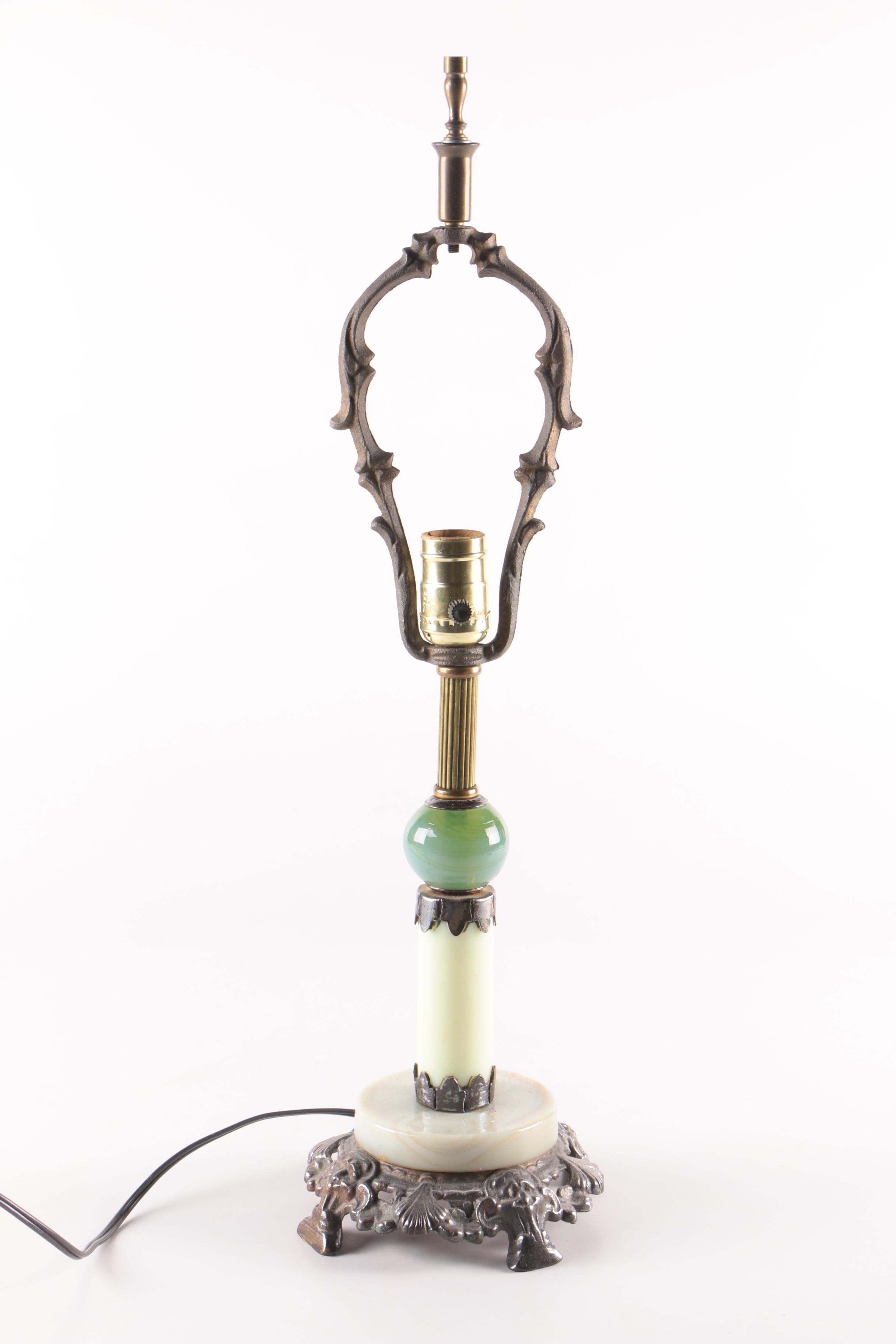 Glass and Metal Table Lamp