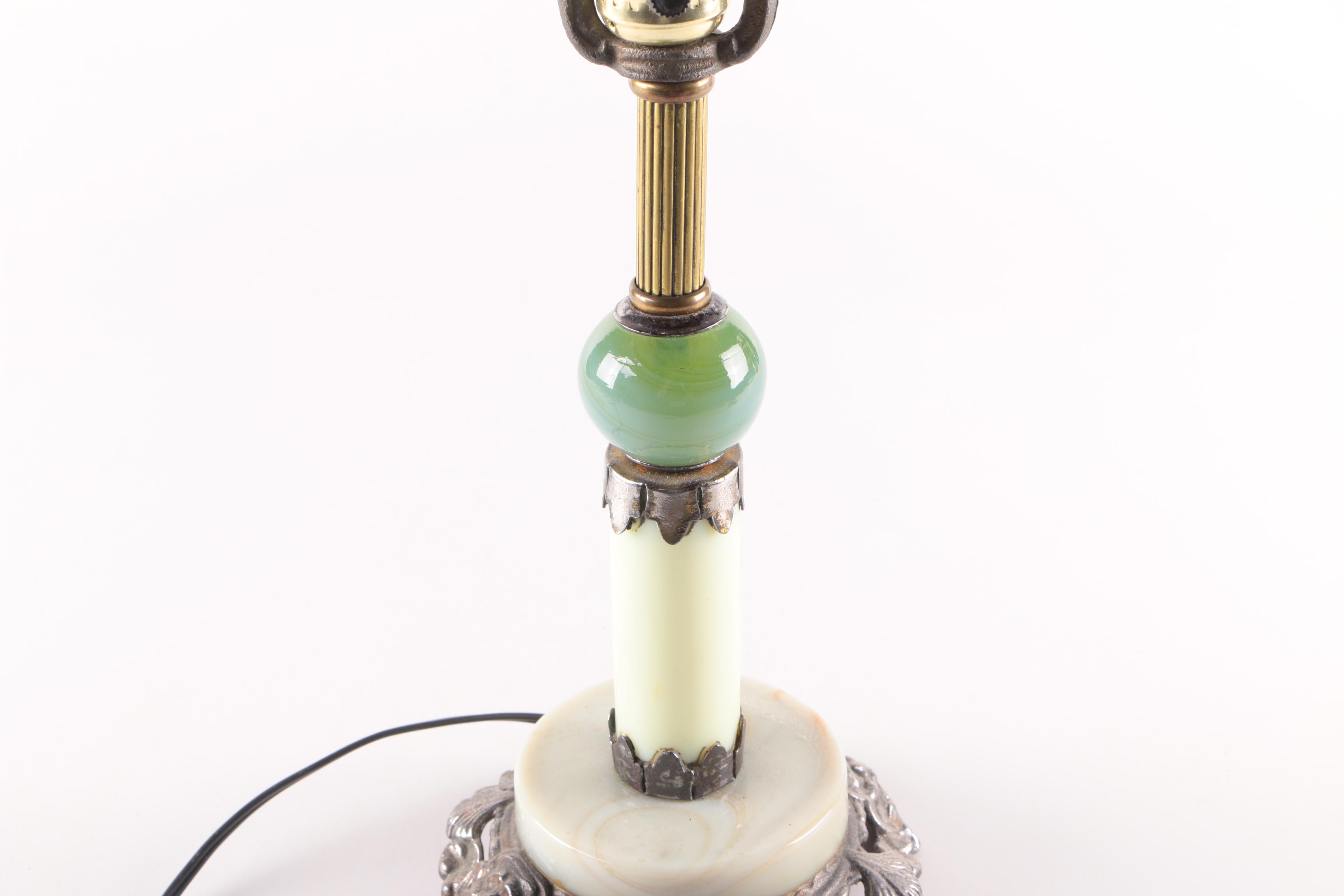 Glass and Metal Table Lamp