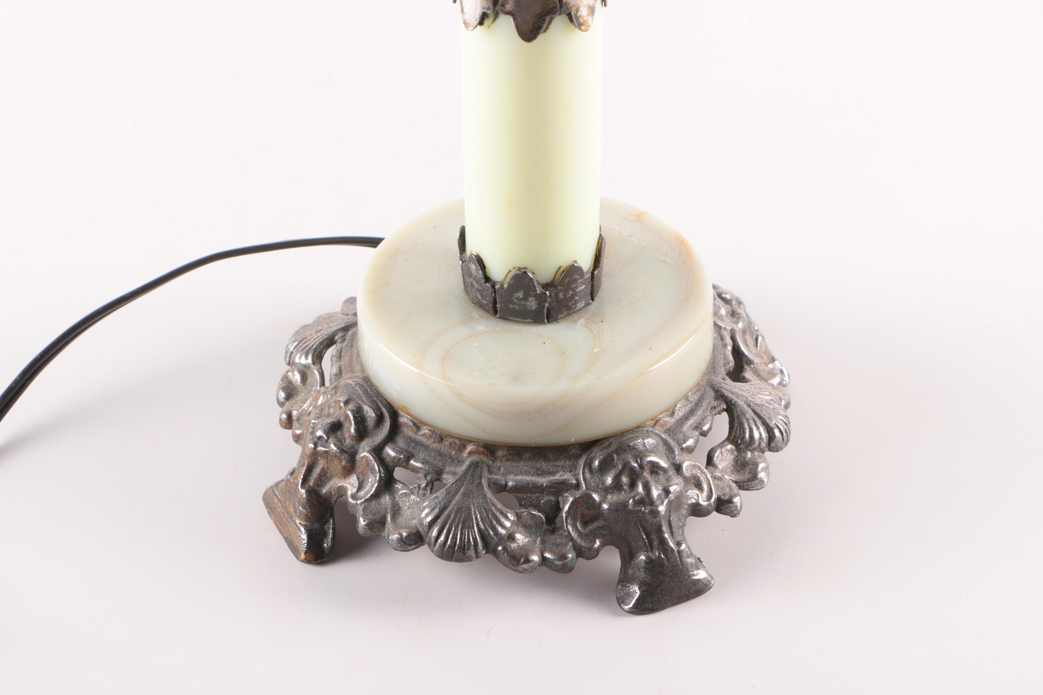 Glass and Metal Table Lamp