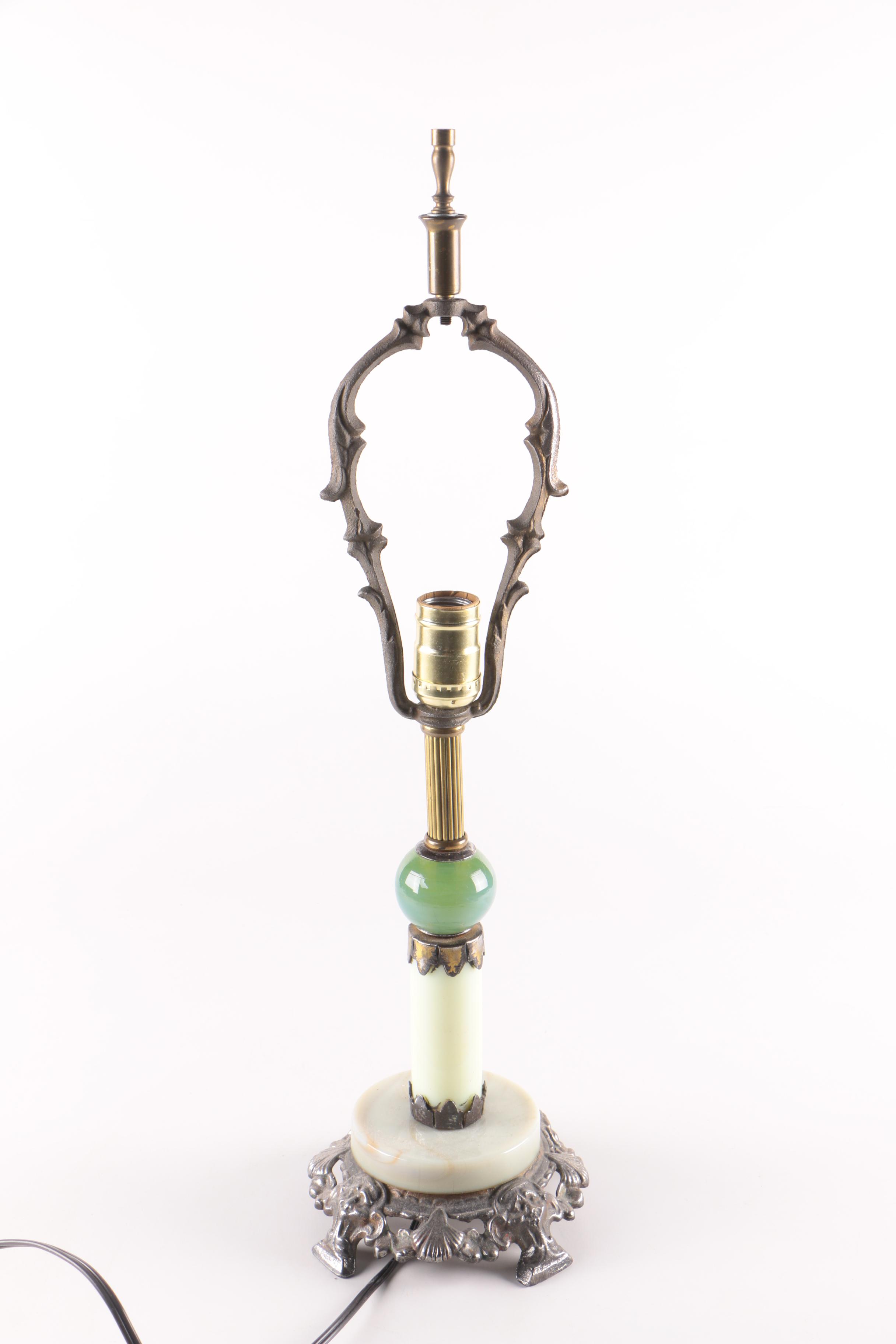 Glass and Metal Table Lamp