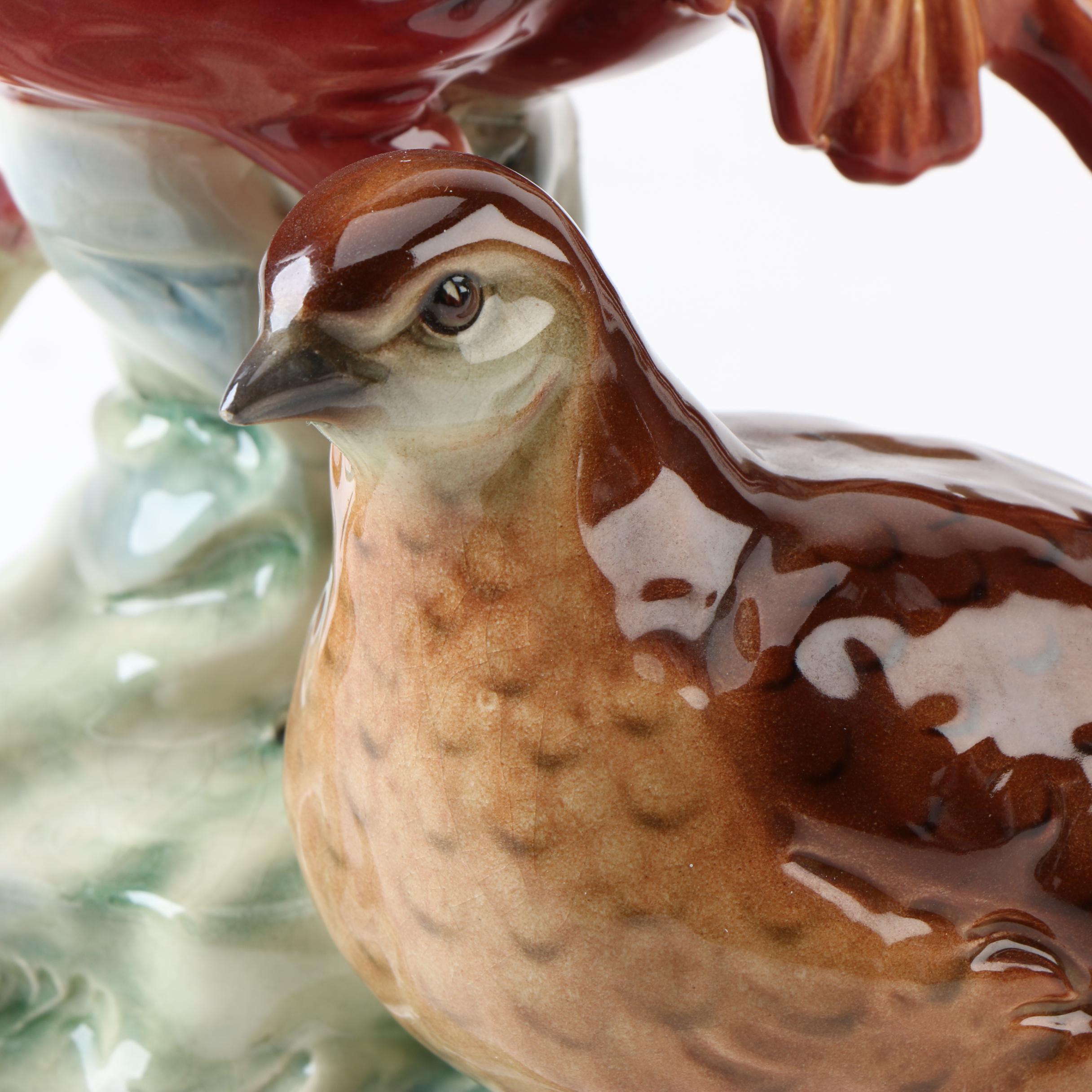 Cortendorf Germany Ceramic Pheasants Figurine
