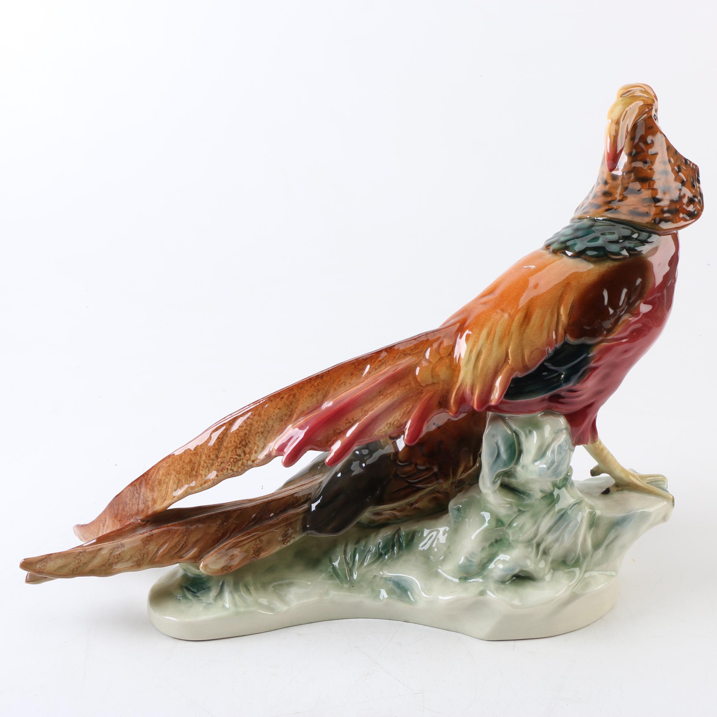 Cortendorf Germany Ceramic Pheasants Figurine