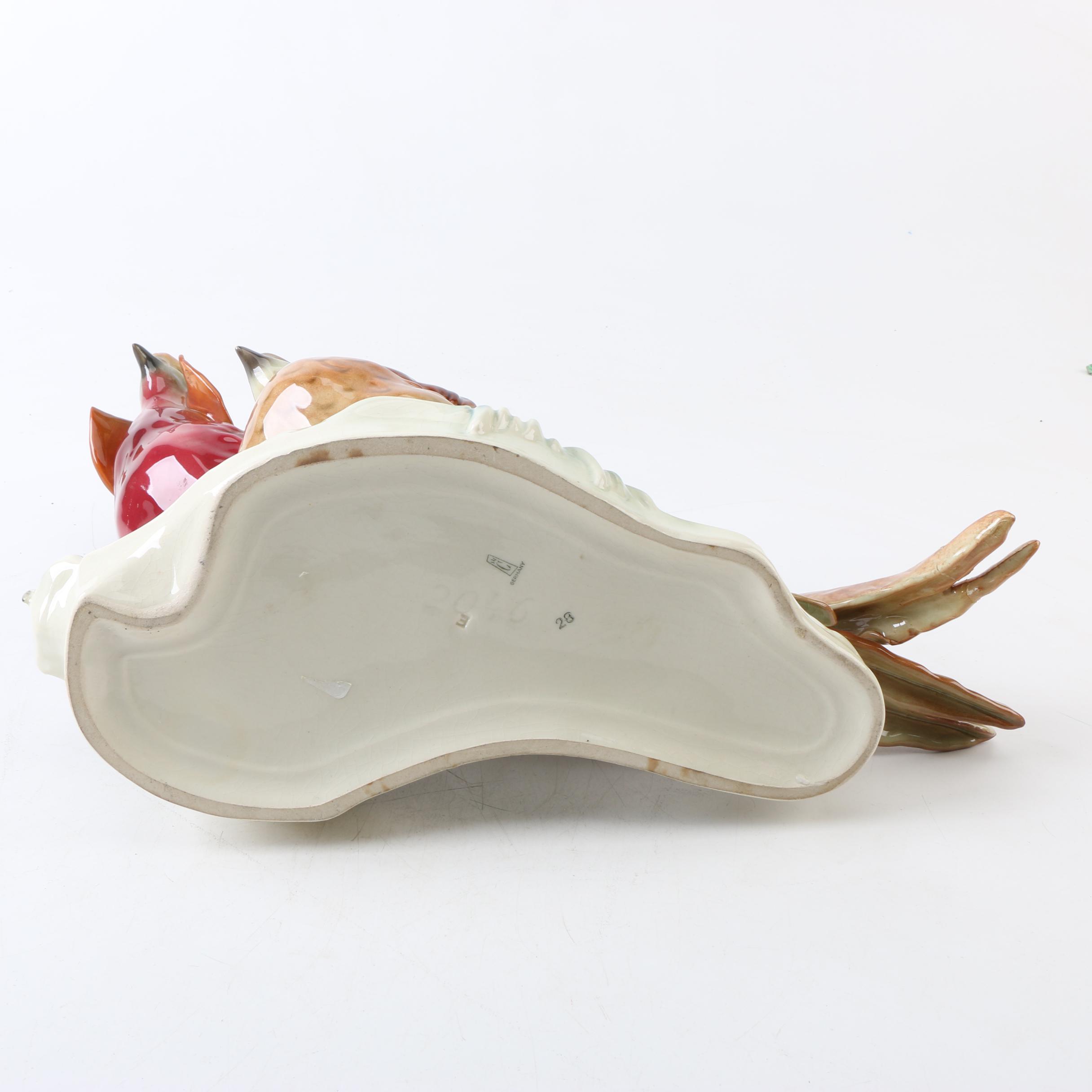 Cortendorf Germany Ceramic Pheasants Figurine