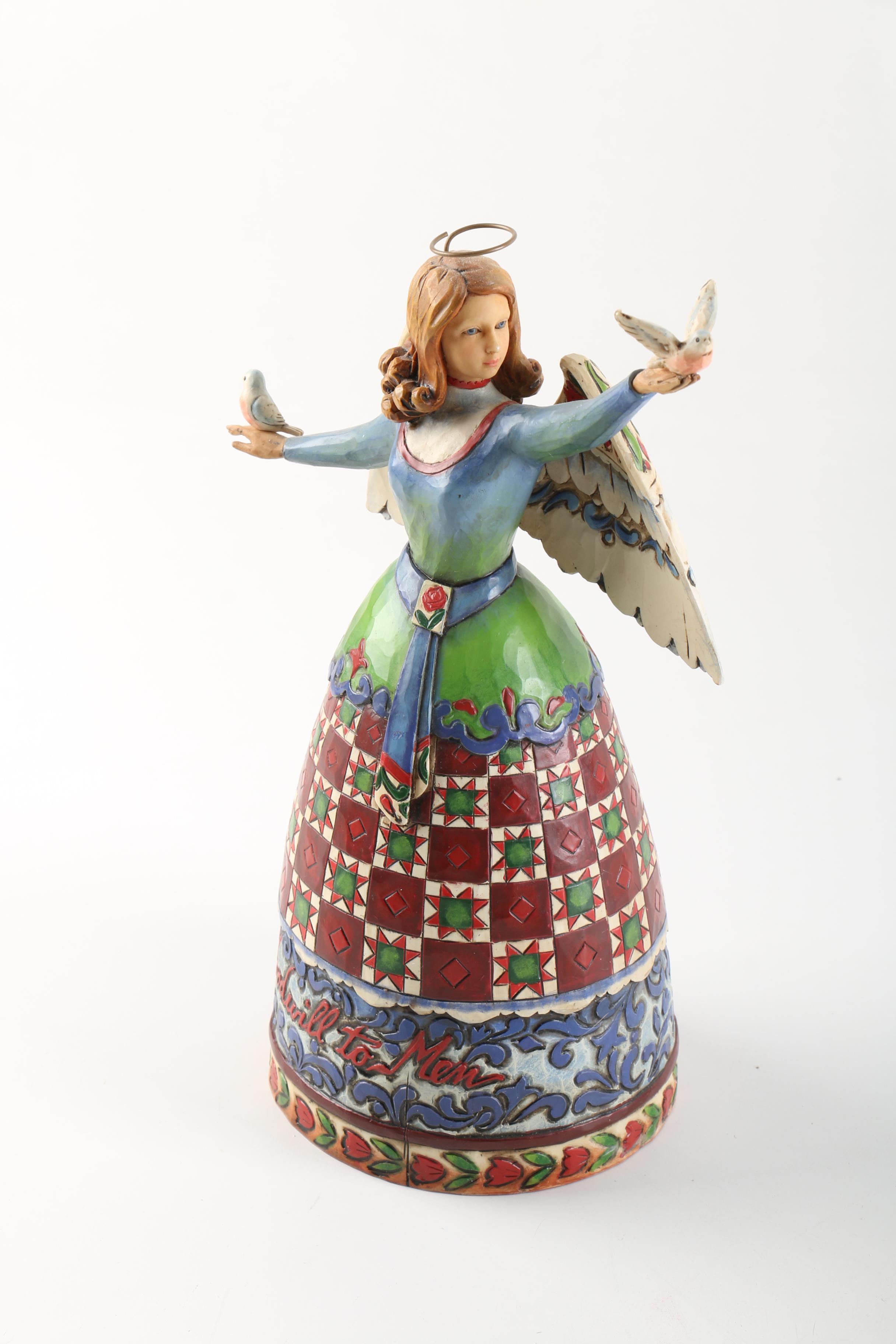 Jim Shore Christmas Decor including Ornament and Snow Globe