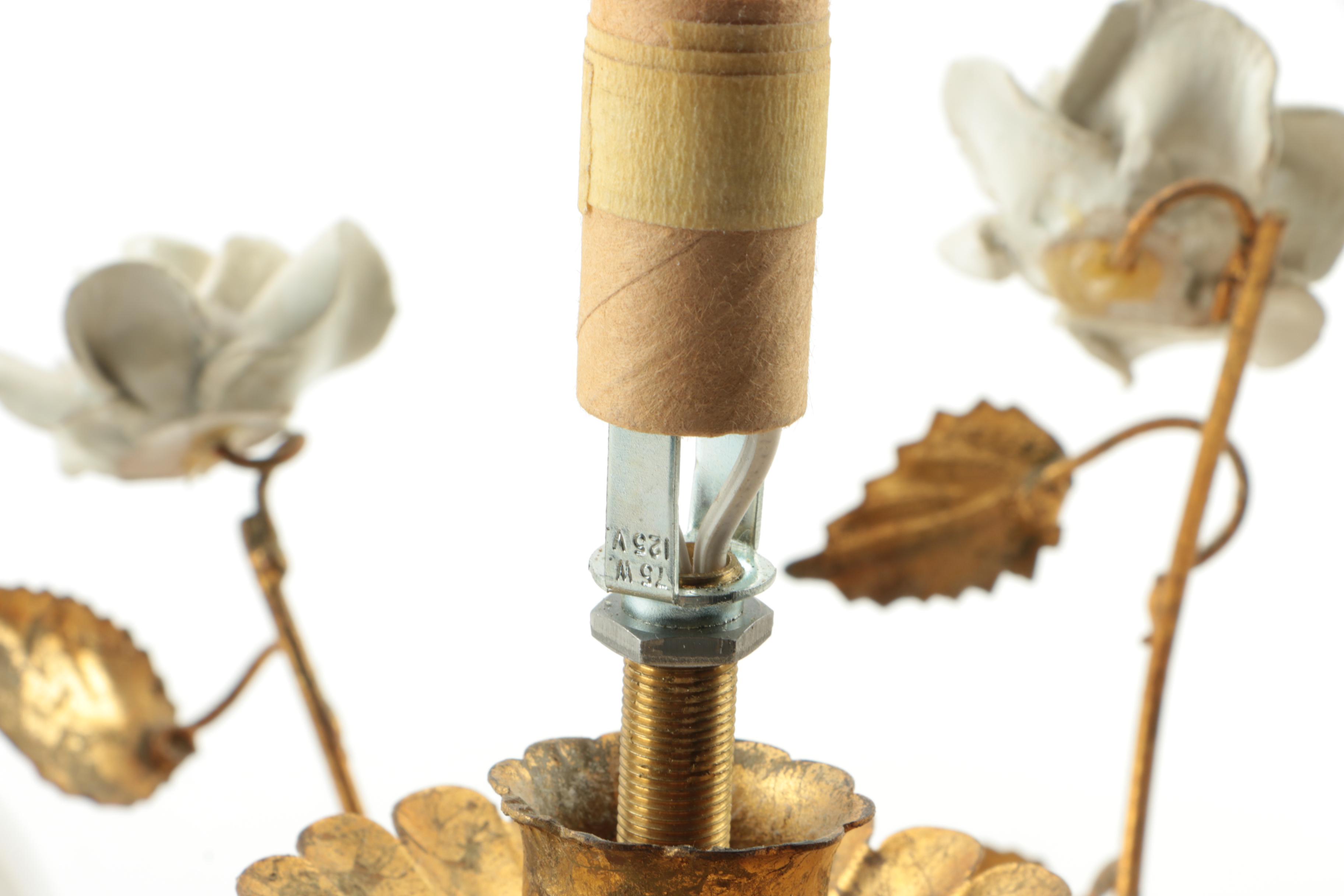 Italian Mid-Century Tole Boudoir Table Lamp