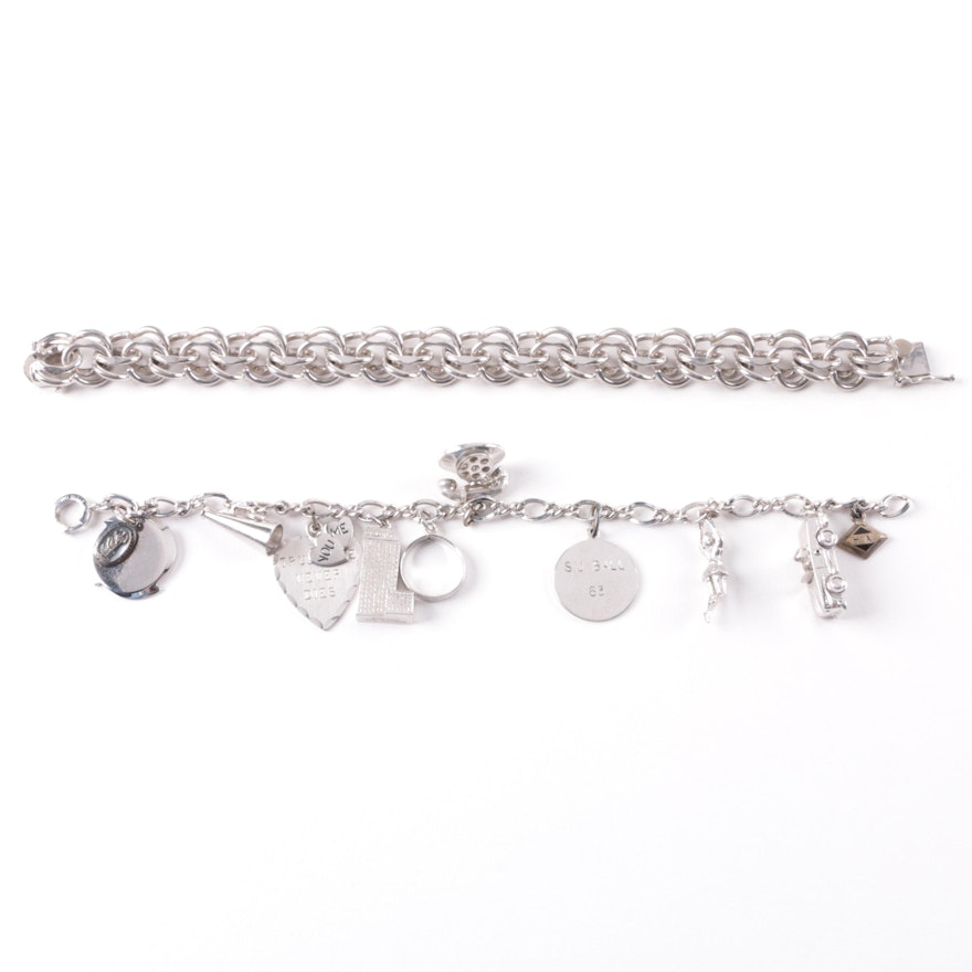 Pair of Sterling Silver Charm Bracelets