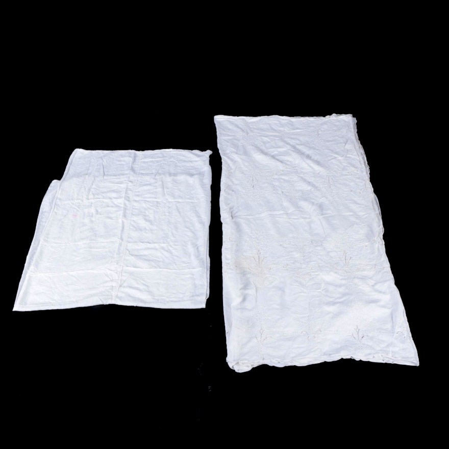 White Embroidered Table Cloths