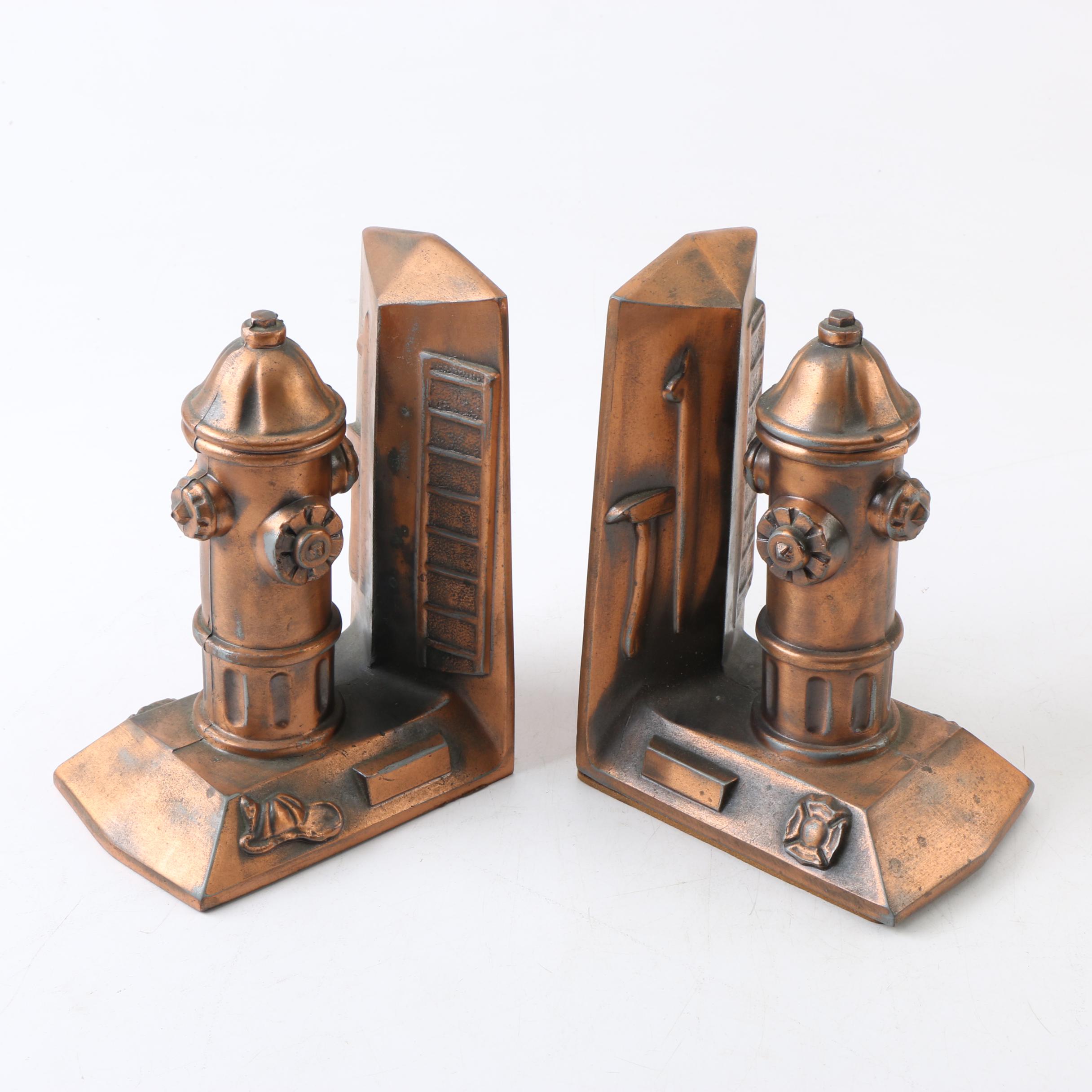 Copper Fire Hydrant Bookends