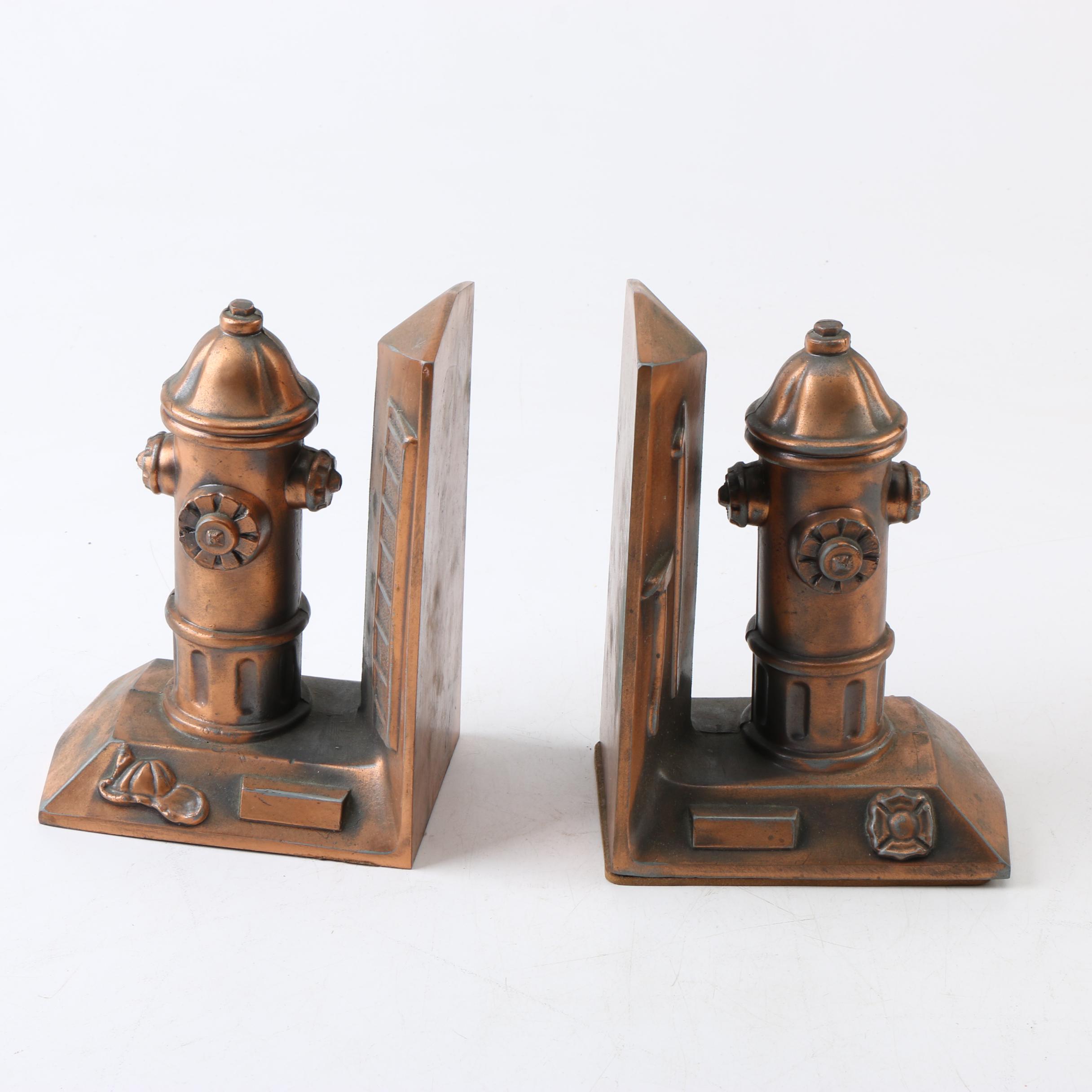 Copper Fire Hydrant Bookends