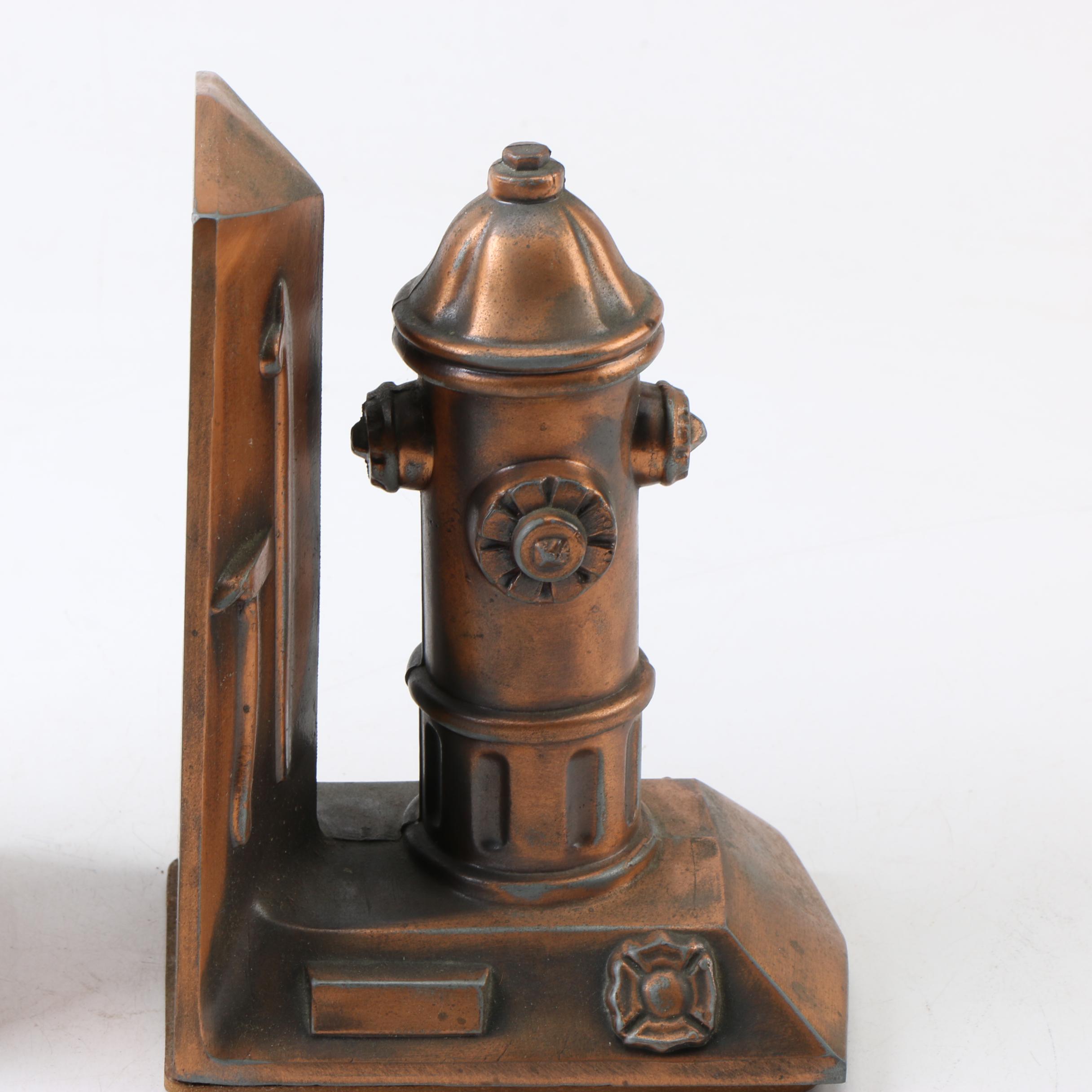 Copper Fire Hydrant Bookends