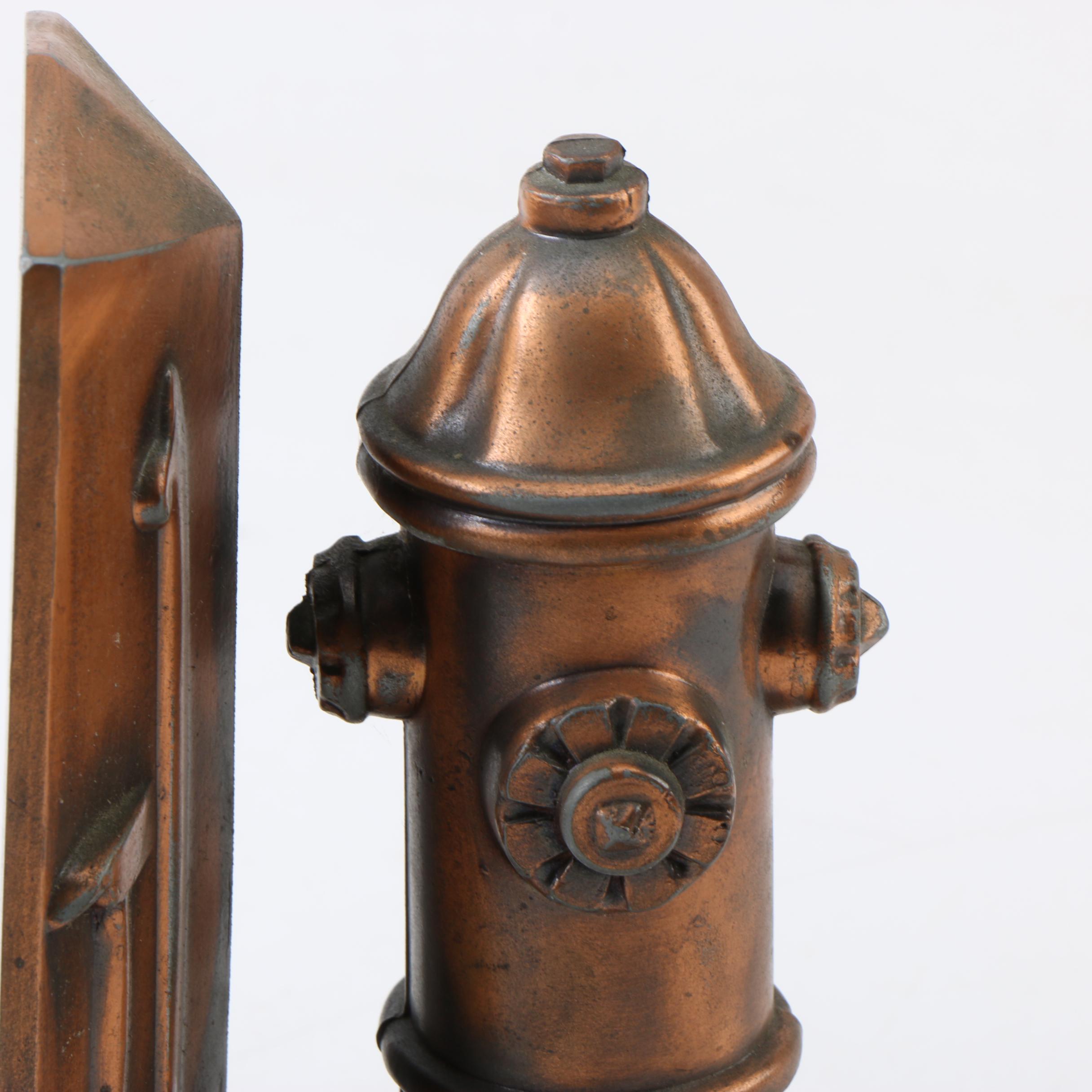 Copper Fire Hydrant Bookends