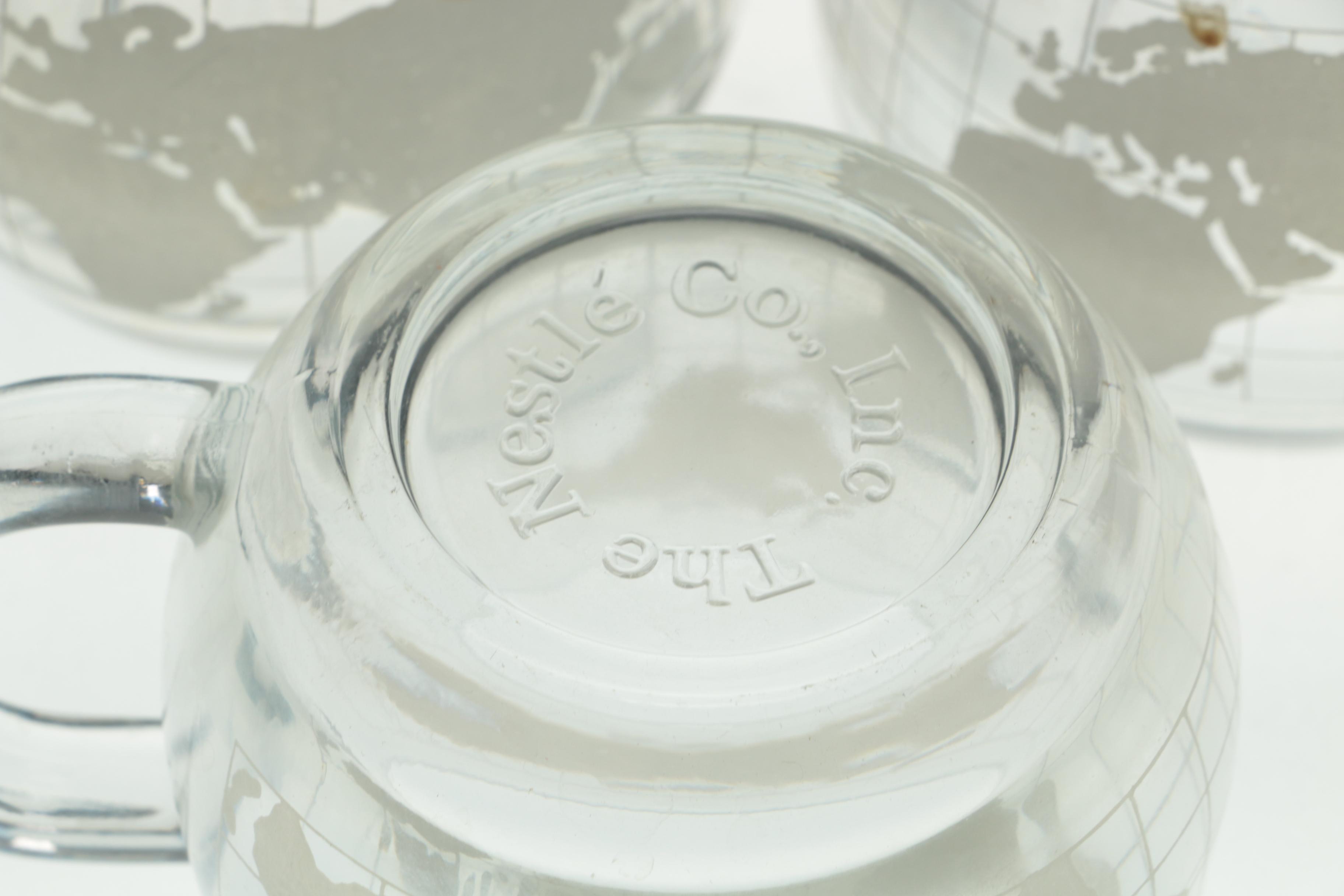 Vintage Nestle Globe World Mugs and Creamer Pitchers 1970s