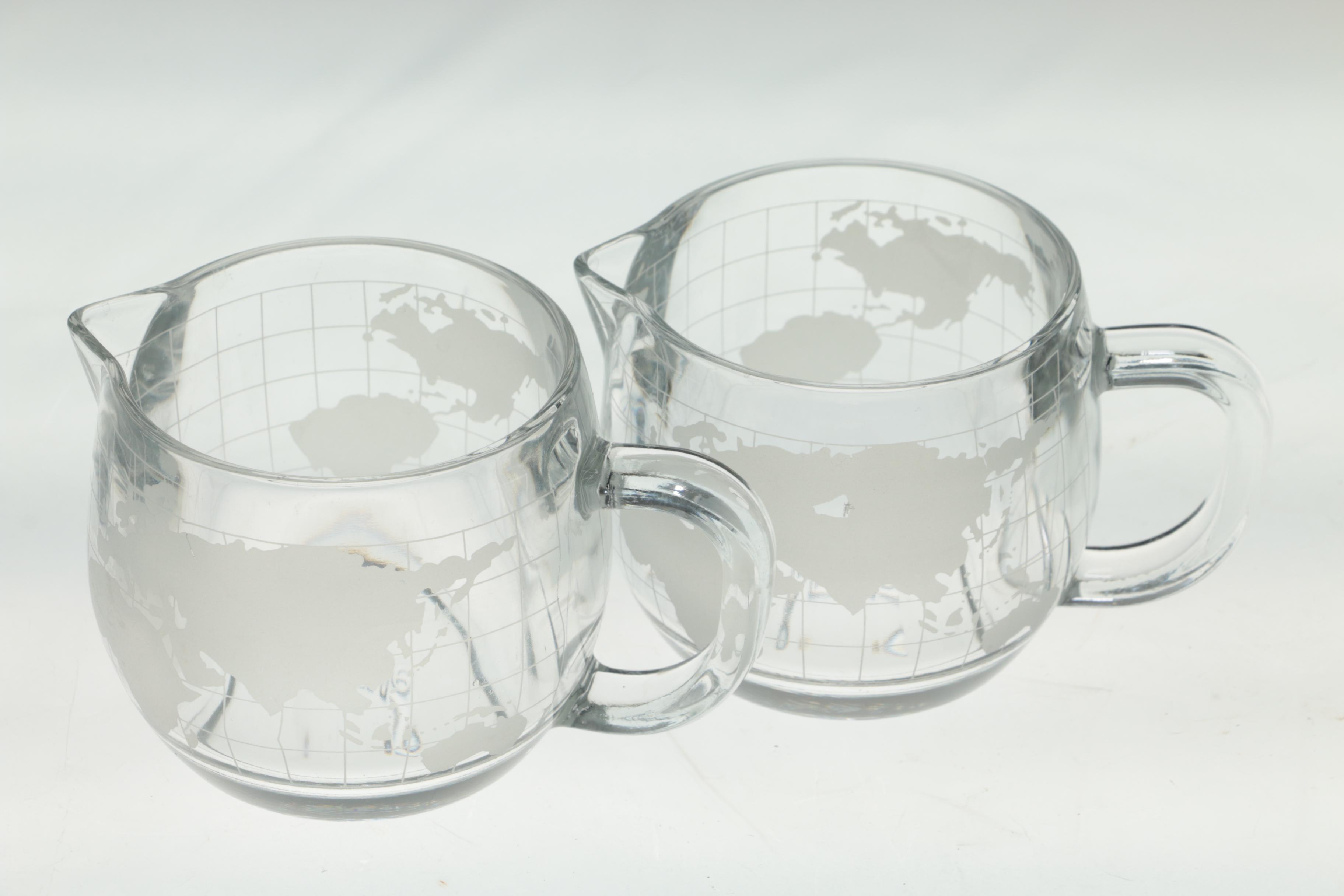 Vintage Nestle Globe World Mugs and Creamer Pitchers 1970s