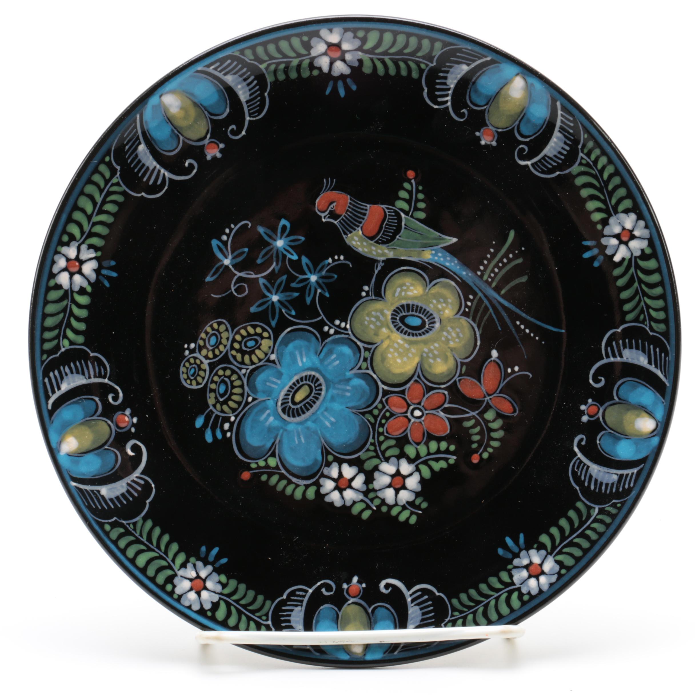 Decorative Hand-Painted Delft Earthenware Plates