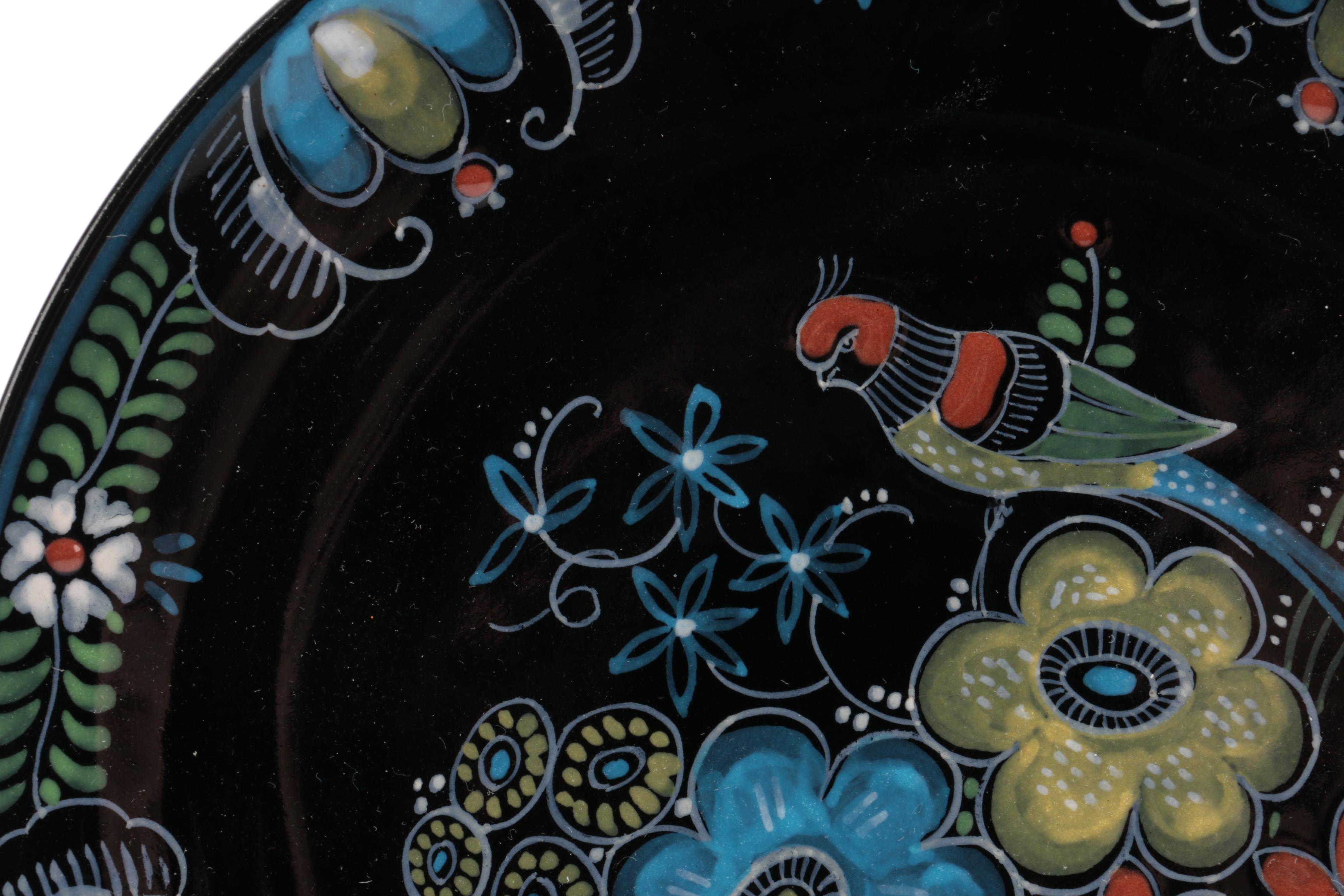 Decorative Hand-Painted Delft Earthenware Plates