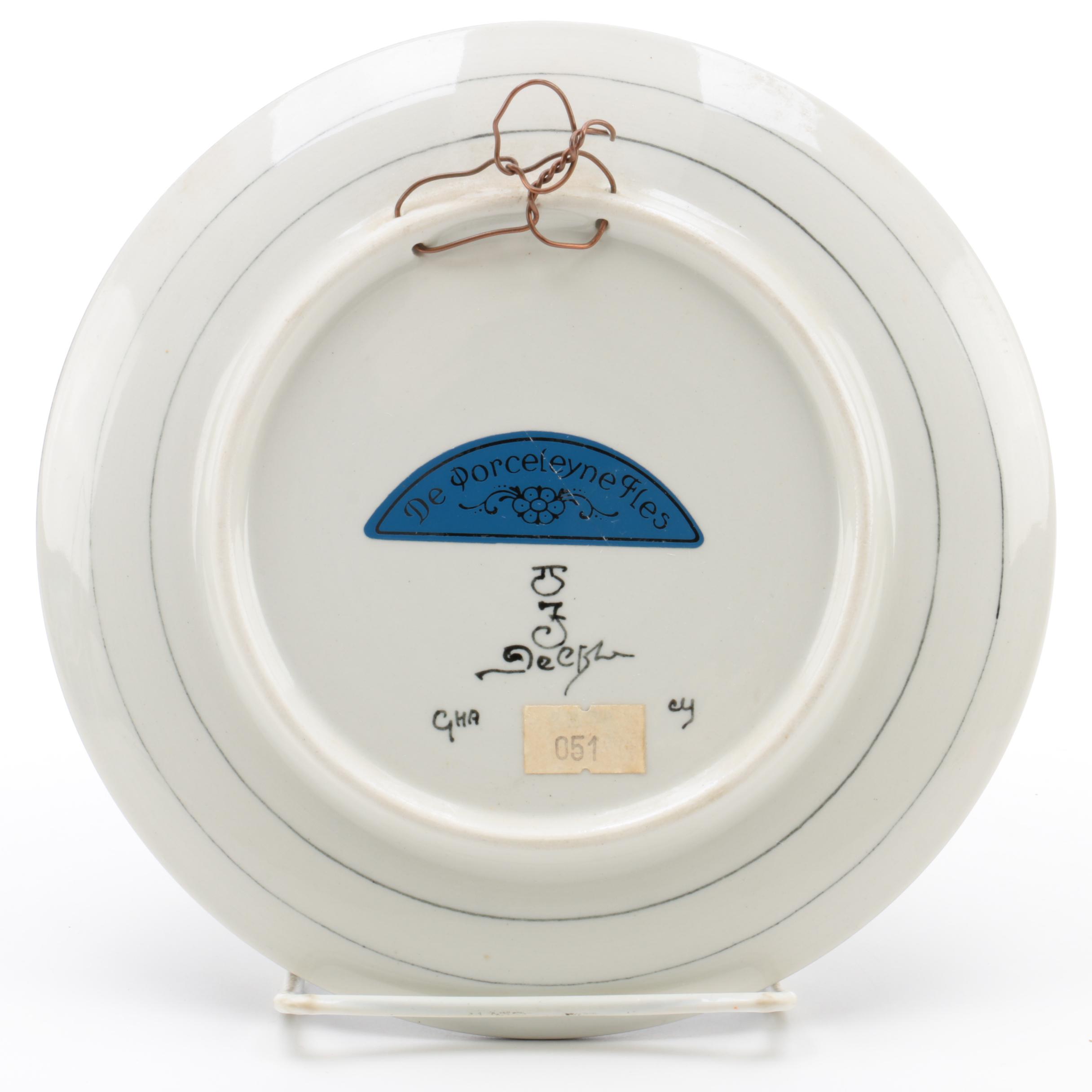 Decorative Hand-Painted Delft Earthenware Plates