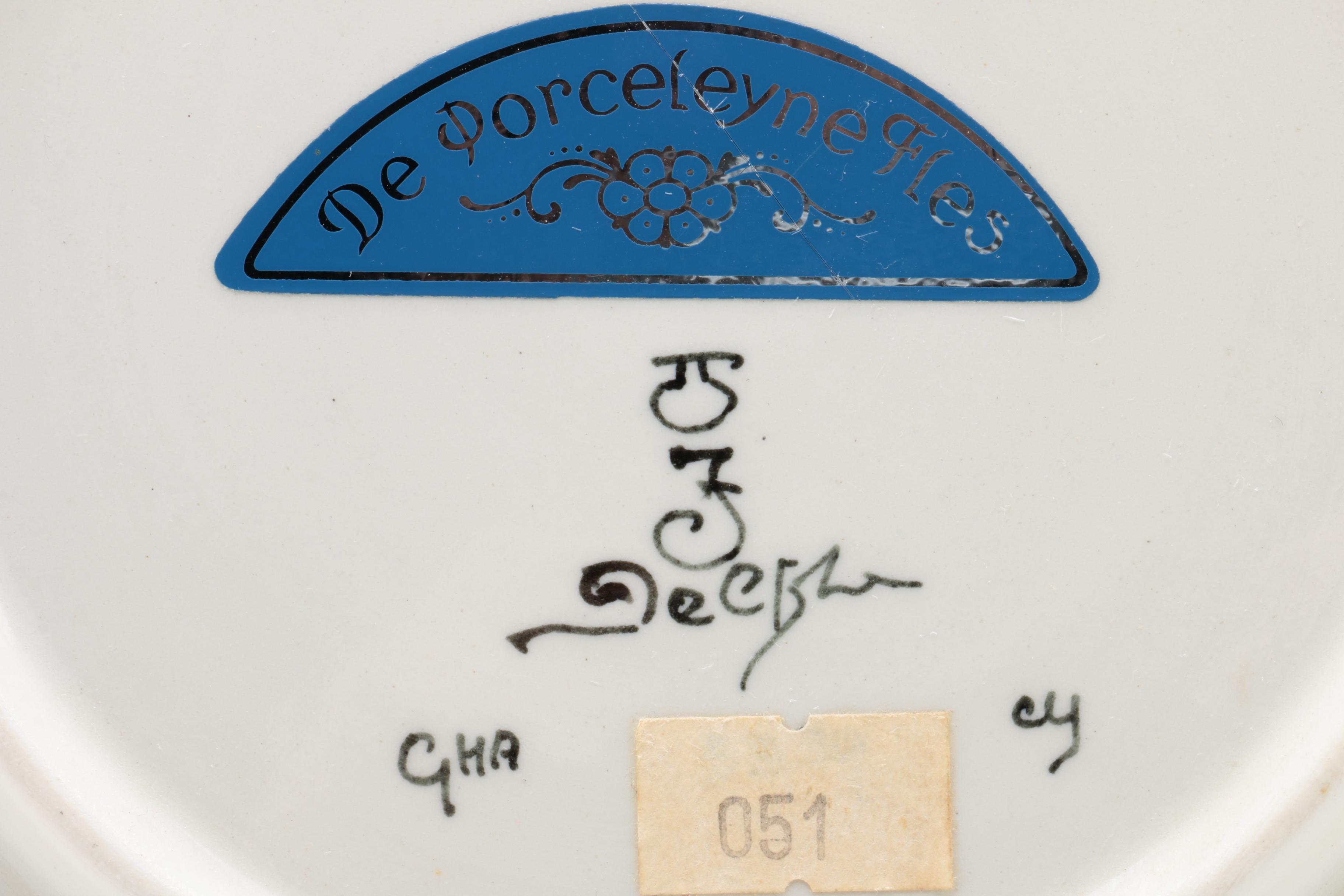 Decorative Hand-Painted Delft Earthenware Plates