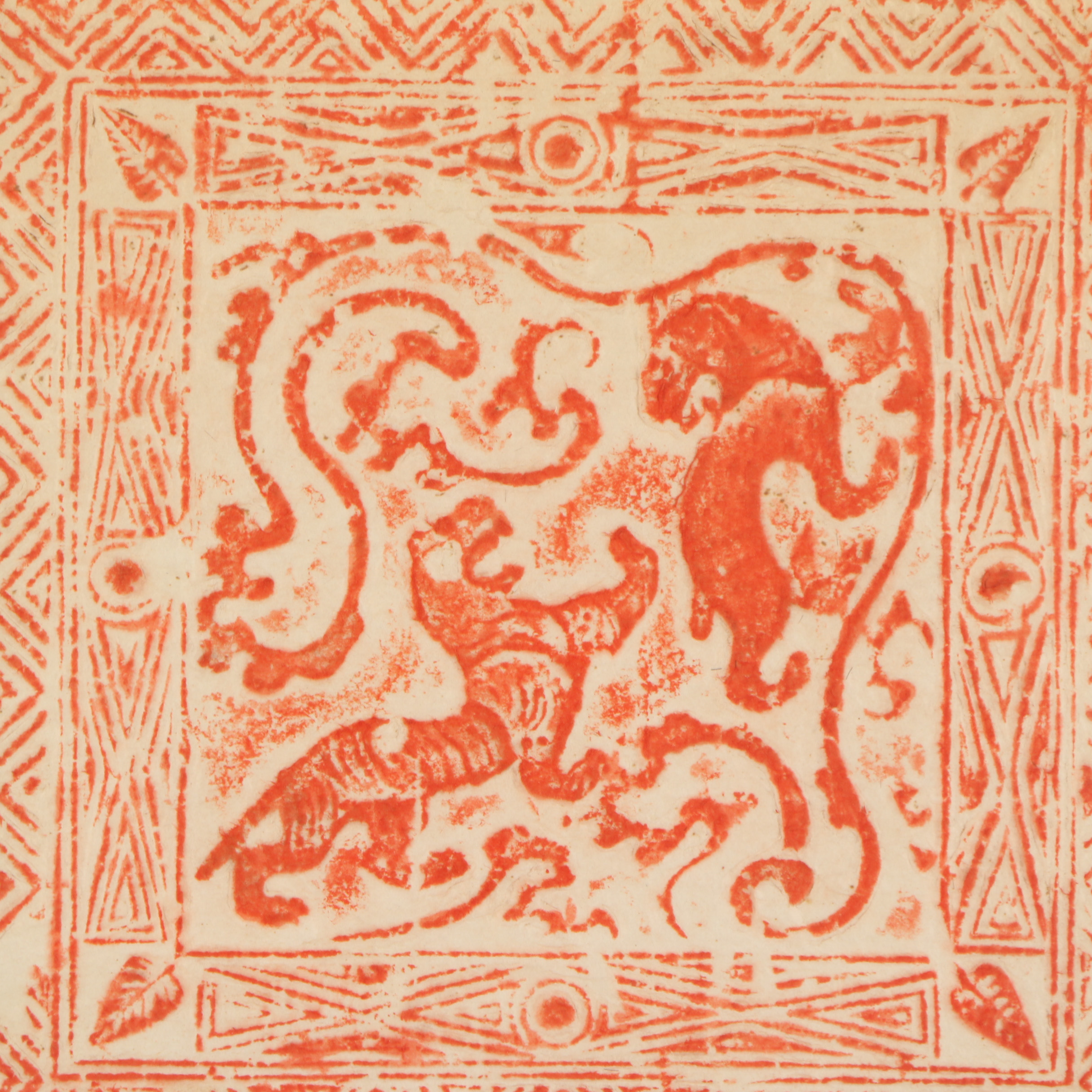 Tomikichirō Tokuriki Woodblock Print "Black Horse" with Relief Rubbing