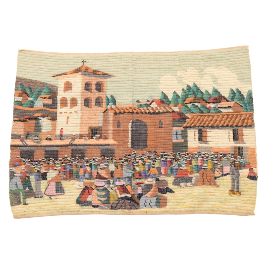 Vintage Handmade Peruvian Wool Tapestry