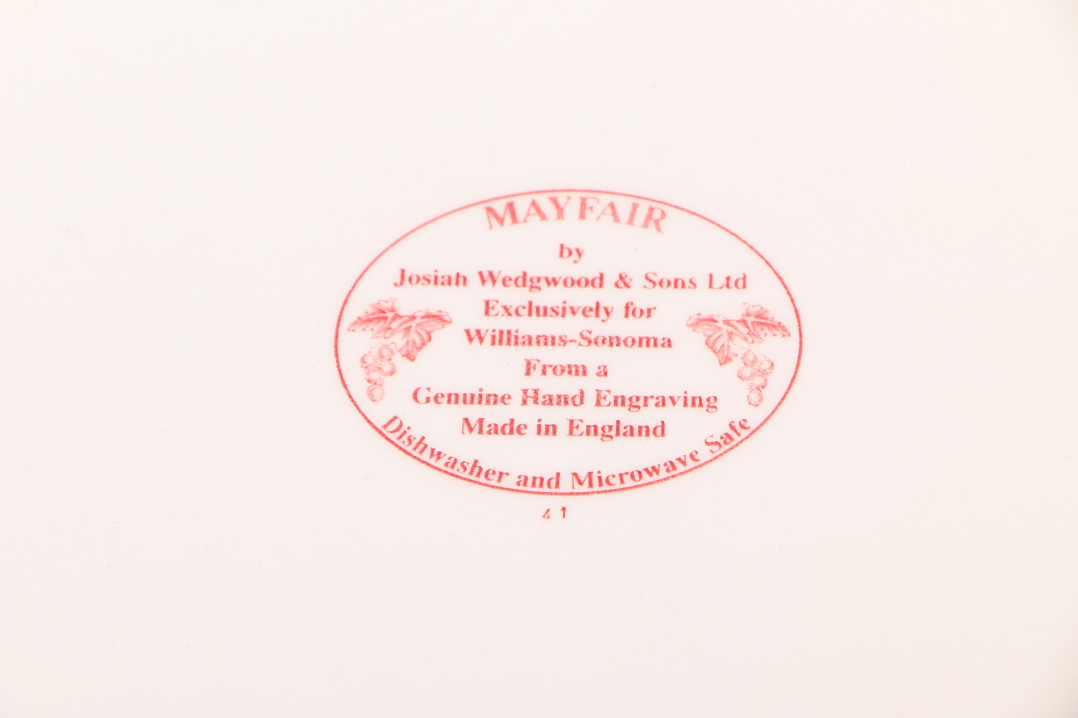 Wedgwood "Mayfair", "Saint Nick" and "Snowy Village" Williams-Sonoma Tableware