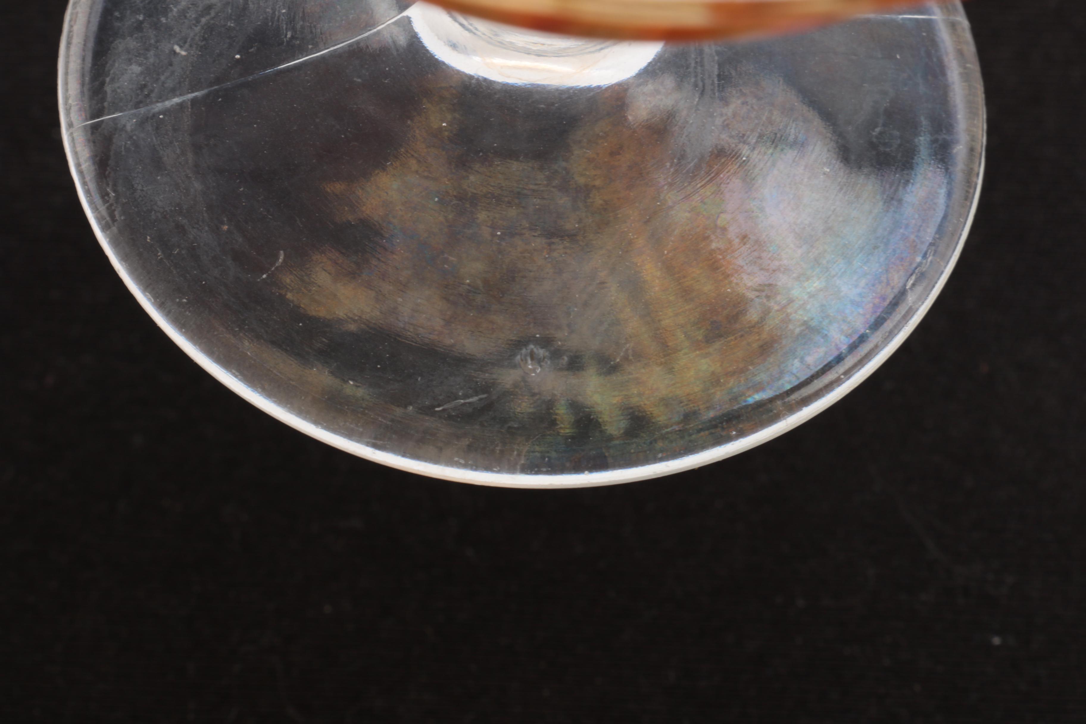 Imperial Glass Co. "Smooth Rays" Depression Carnival Glass Sherbet Dishes