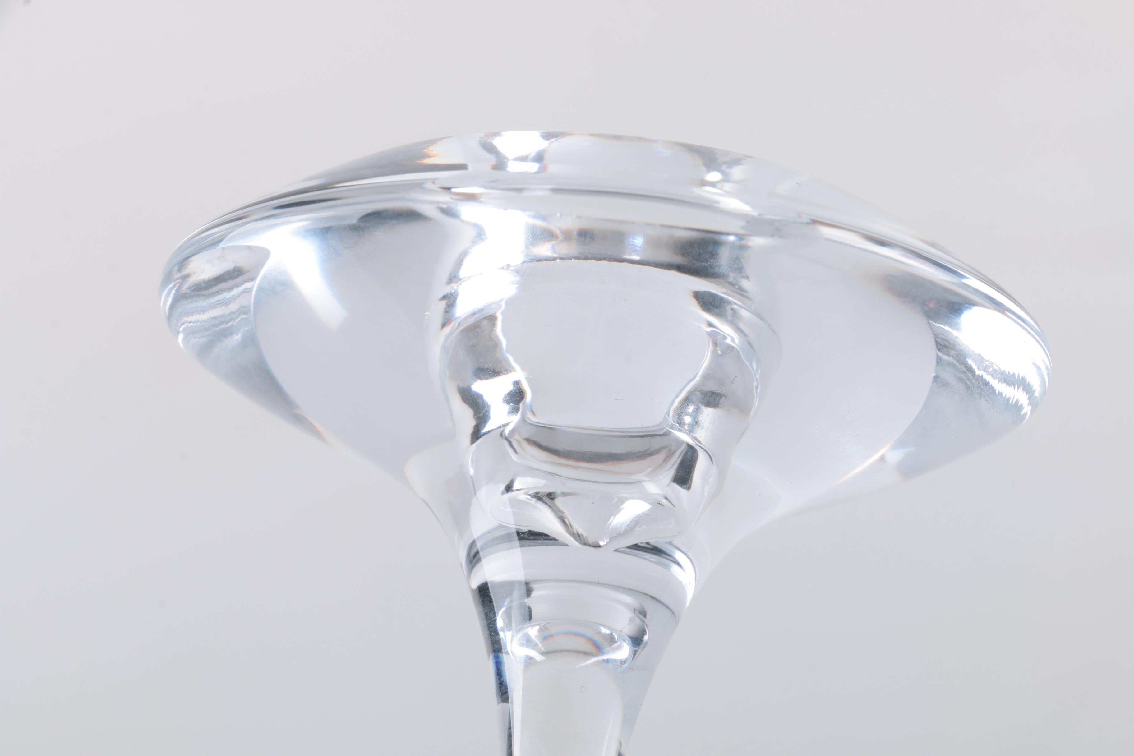 Pair of Kosta Boda "Fanfare" Crystal Candlesticks