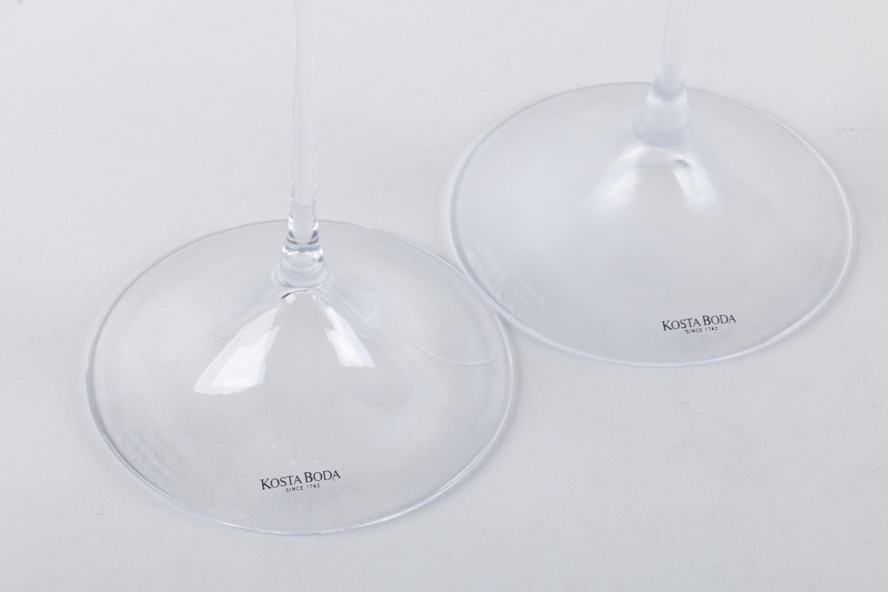 Pair of Kosta Boda "Fanfare" Crystal Candlesticks