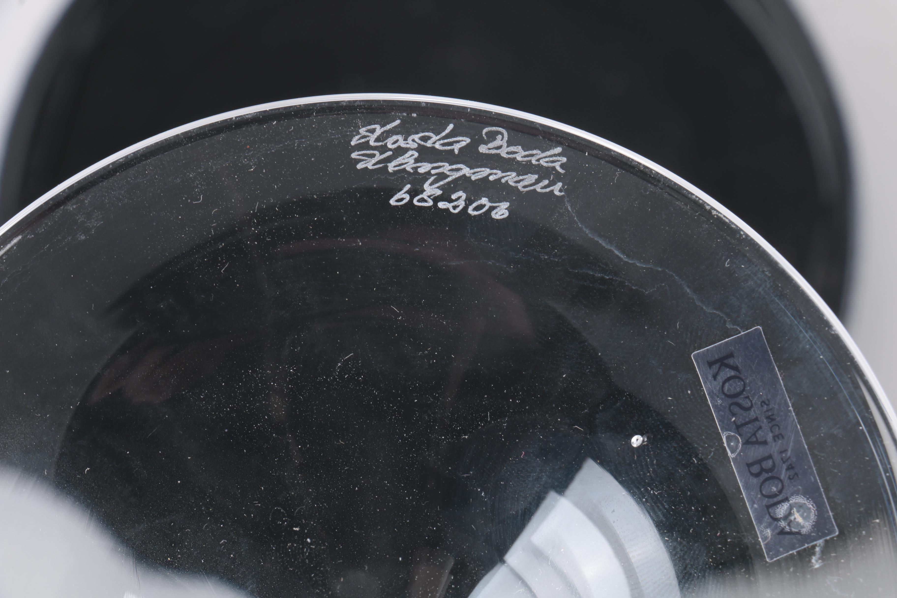 Pair of Kosta Boda "Fanfare" Crystal Candlesticks