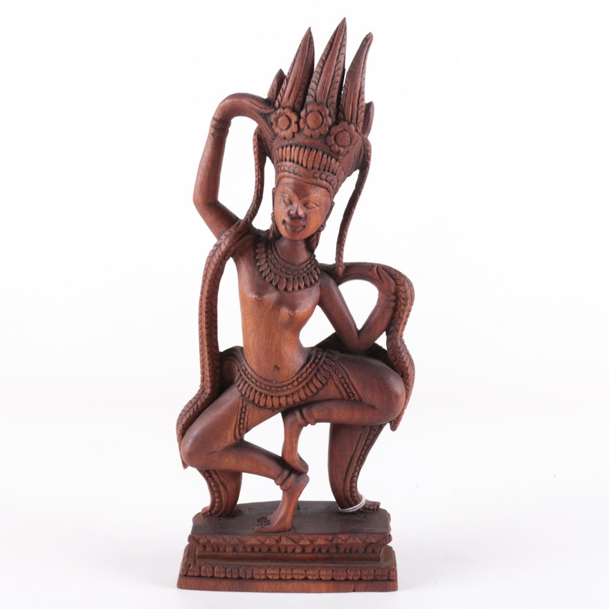 Wood Carved "Apsara, Daughter of Joy" Figurine