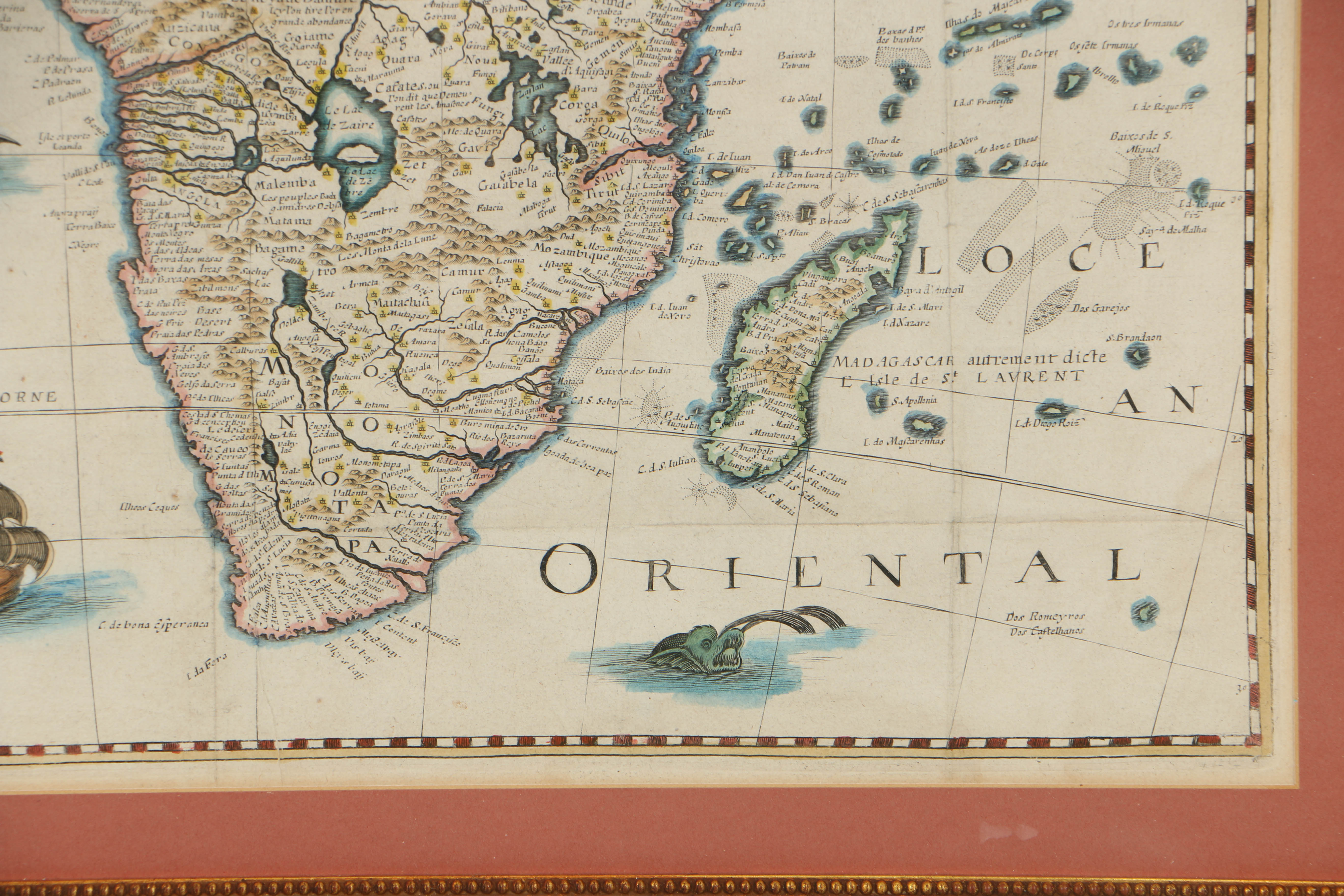 Antique French Hand-Colored Map of Africa after Petrus Bertius