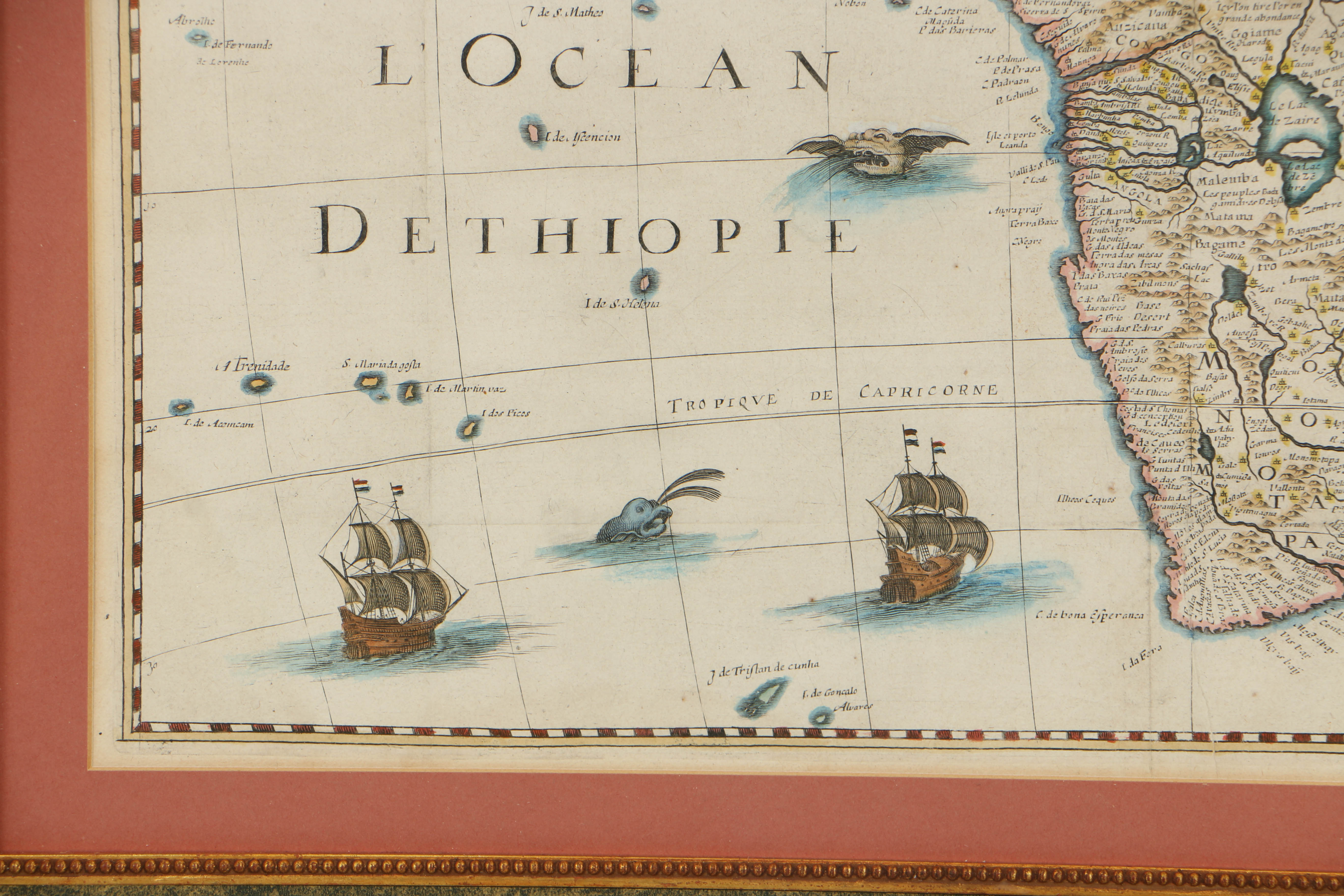 Antique French Hand-Colored Map of Africa after Petrus Bertius