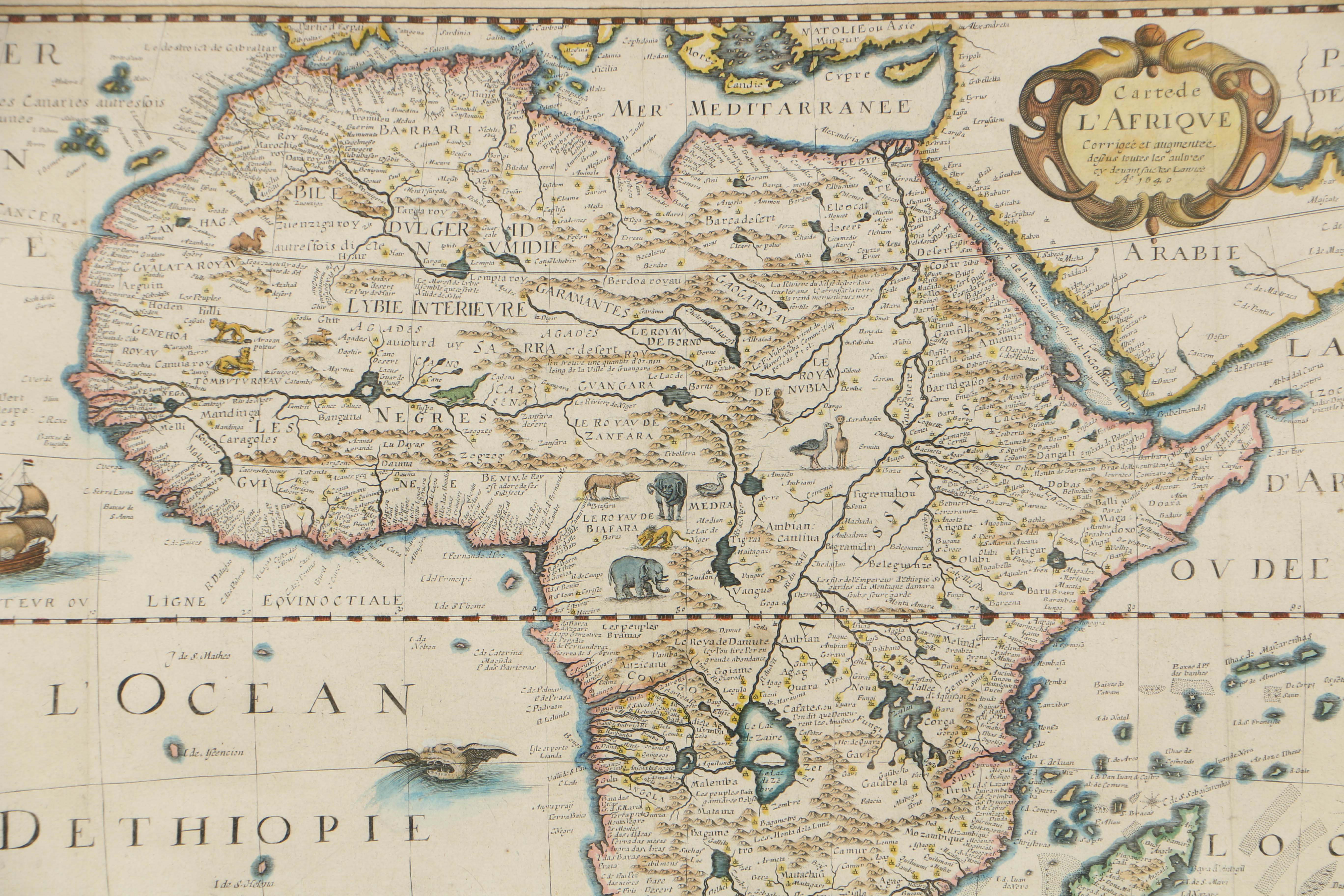 Antique French Hand-Colored Map of Africa after Petrus Bertius