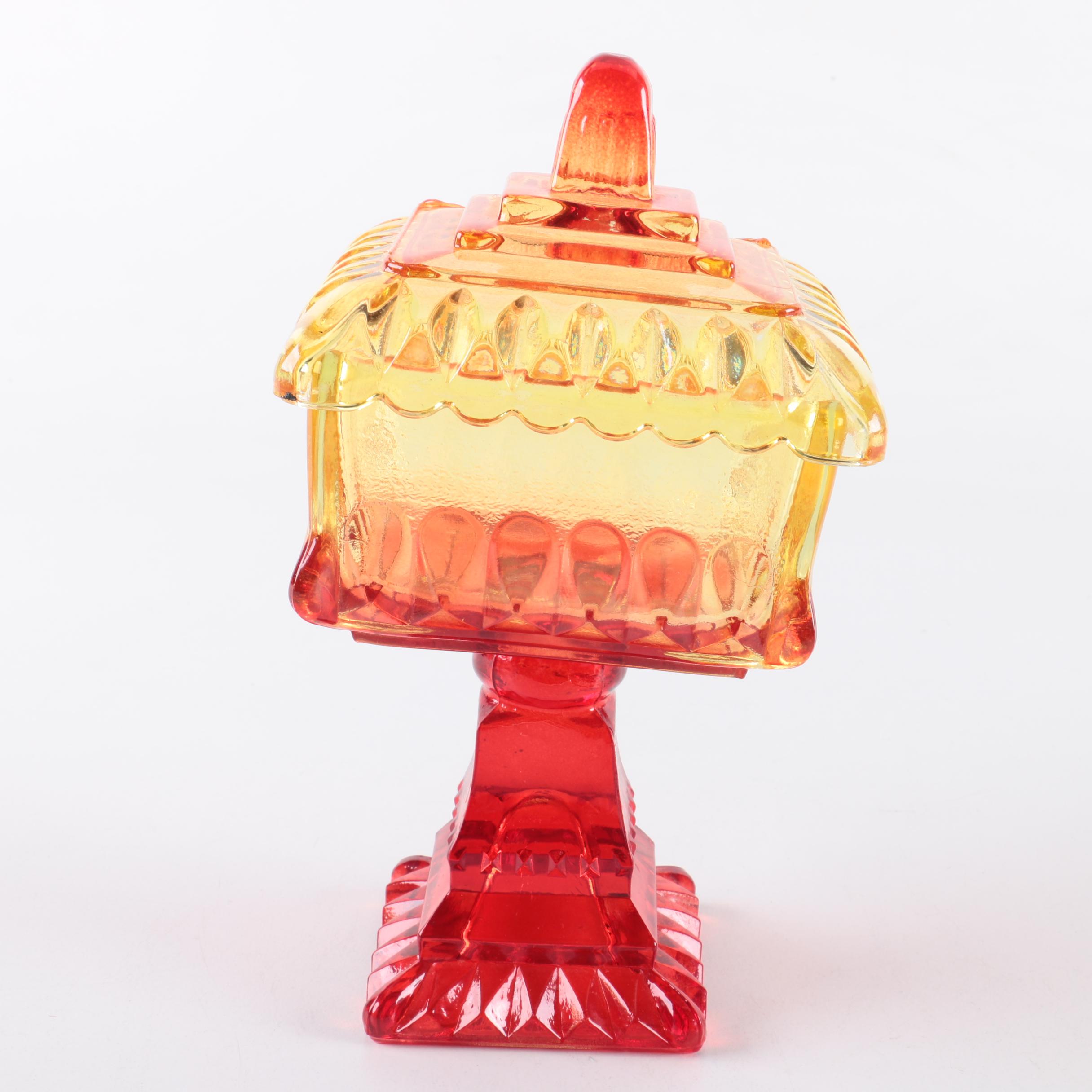 Vintage Amberina Glass Serveware Featuring Jeanette Louisa