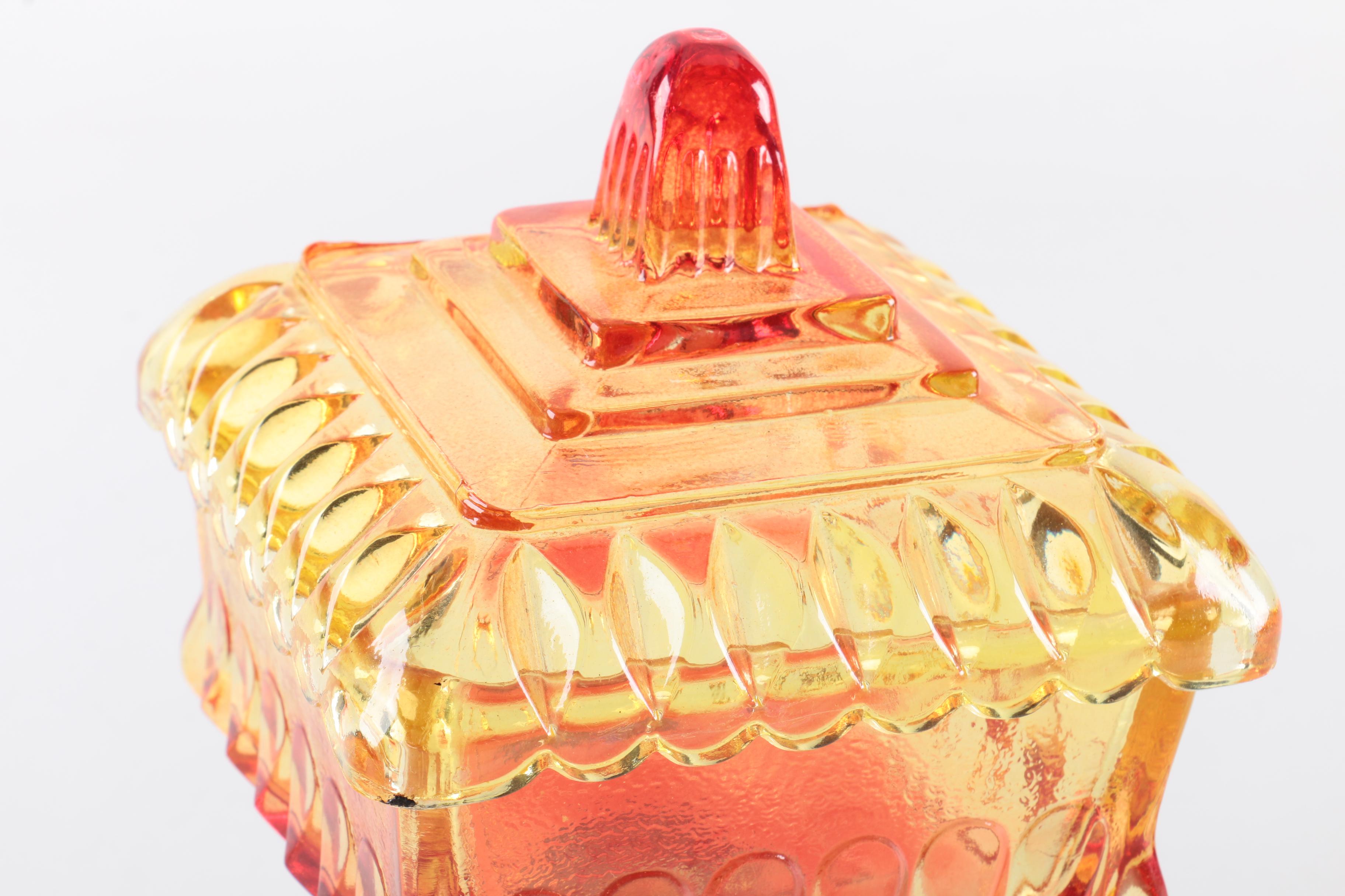 Vintage Amberina Glass Serveware Featuring Jeanette Louisa