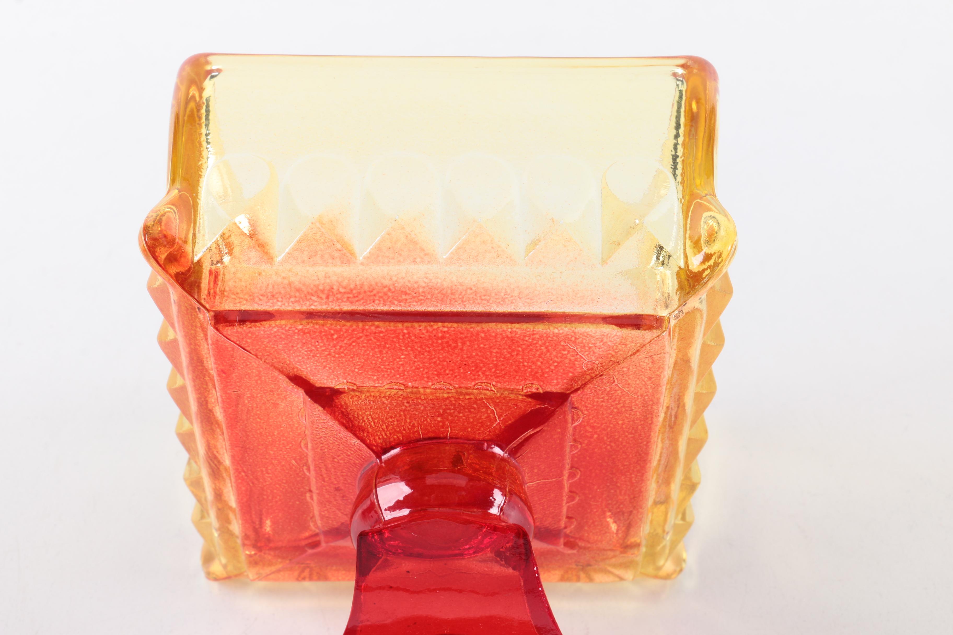 Vintage Amberina Glass Serveware Featuring Jeanette Louisa