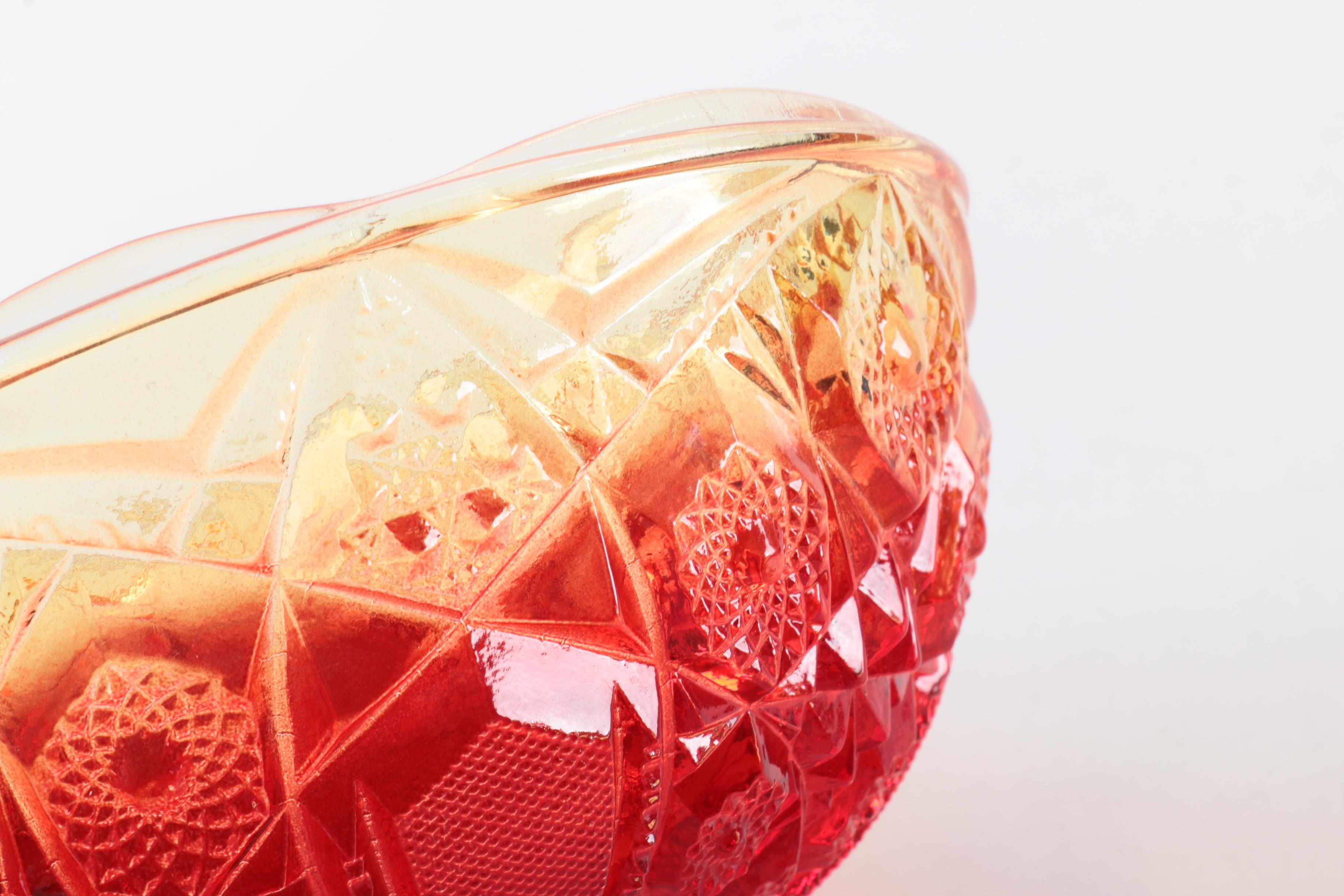 Vintage Amberina Glass Serveware Featuring Jeanette Louisa