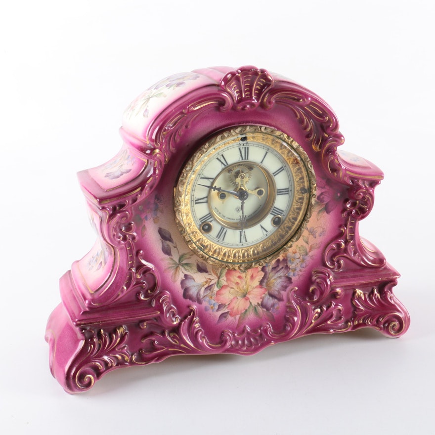 Ansonia Ceramic Shelf Clock