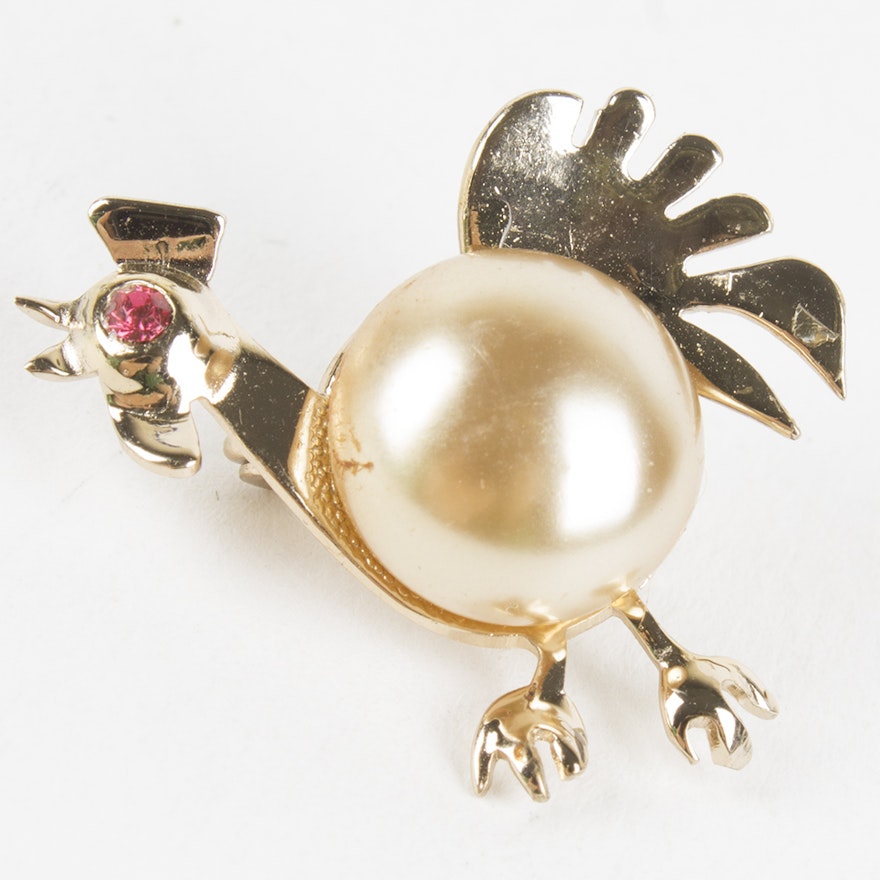 Coro Rooster Brooch