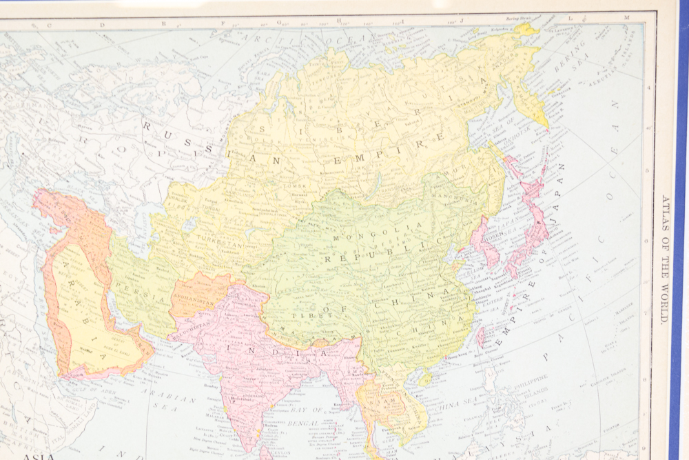 Circa 1914 Rand McNally Map of Asia from "Atlas of the World"