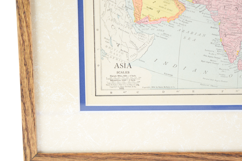 Circa 1914 Rand McNally Map of Asia from "Atlas of the World"