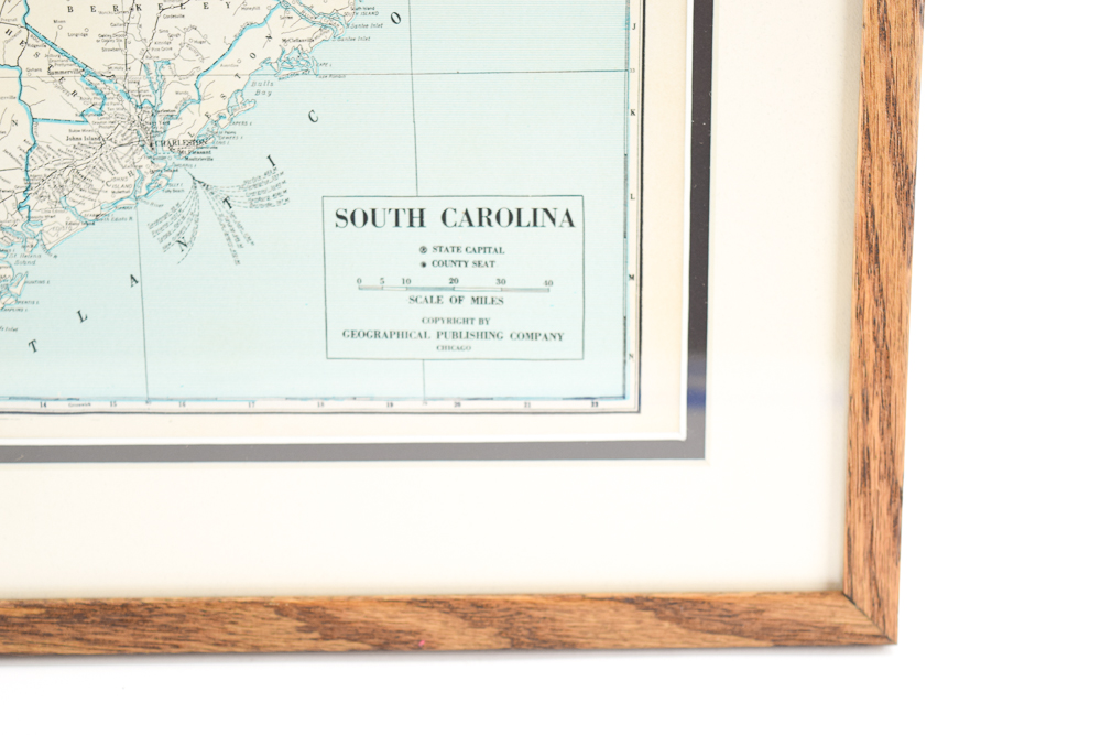 Mid Century Geographical Publishing Company Map of South Carolina