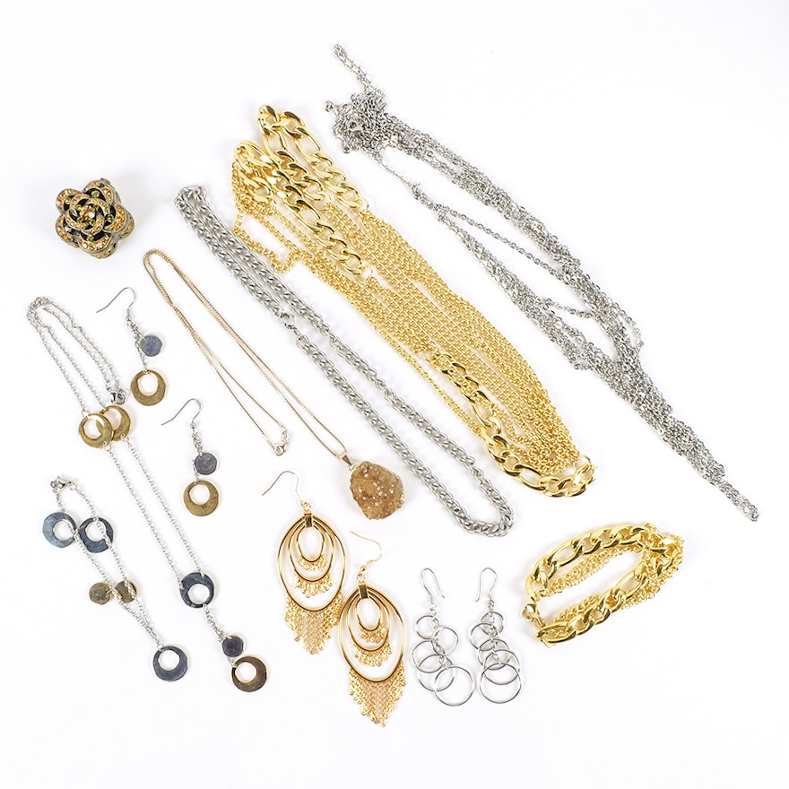 Silver and Gold Costume Jewelry