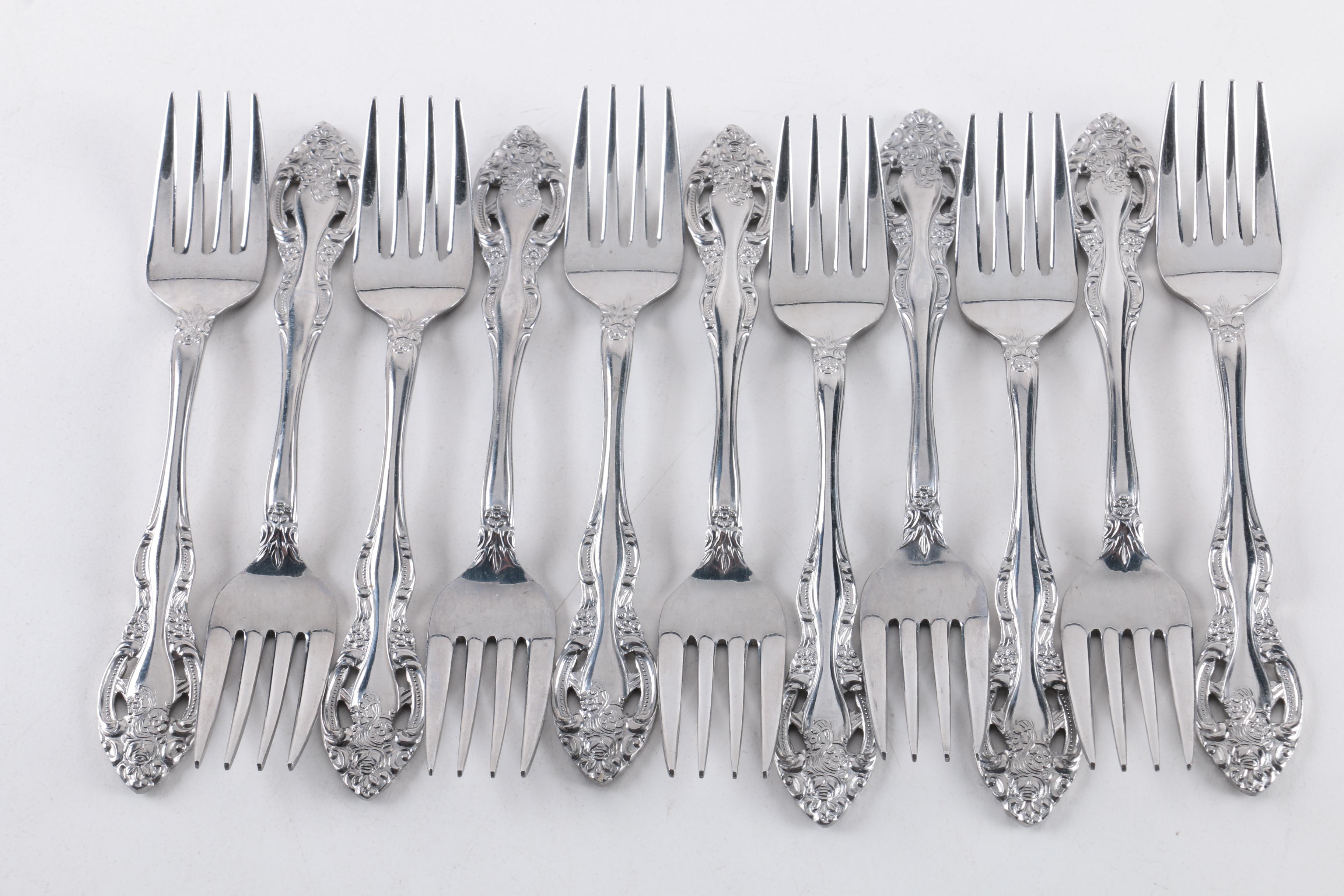 SCC Rose Themed Stainless Steel Flatware Set