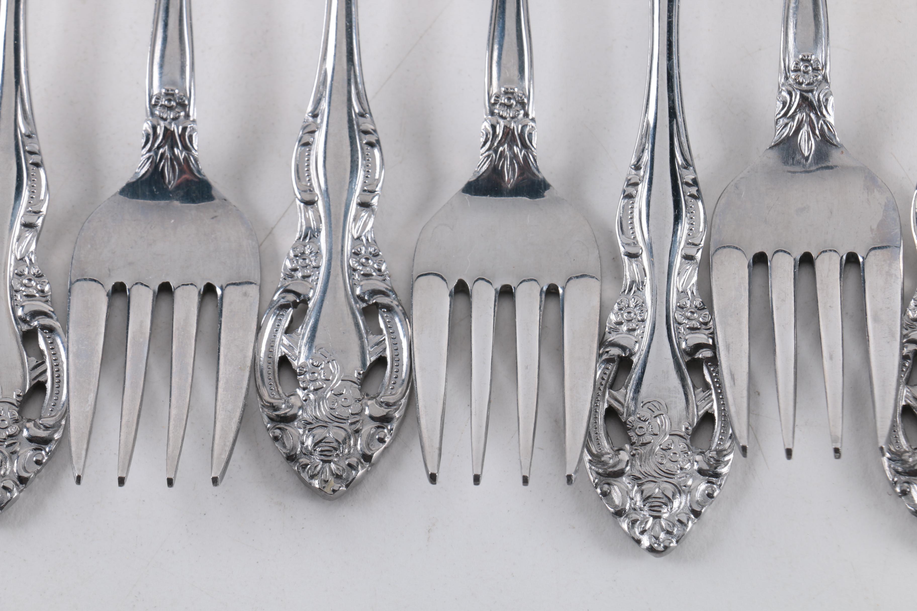 SCC Rose Themed Stainless Steel Flatware Set