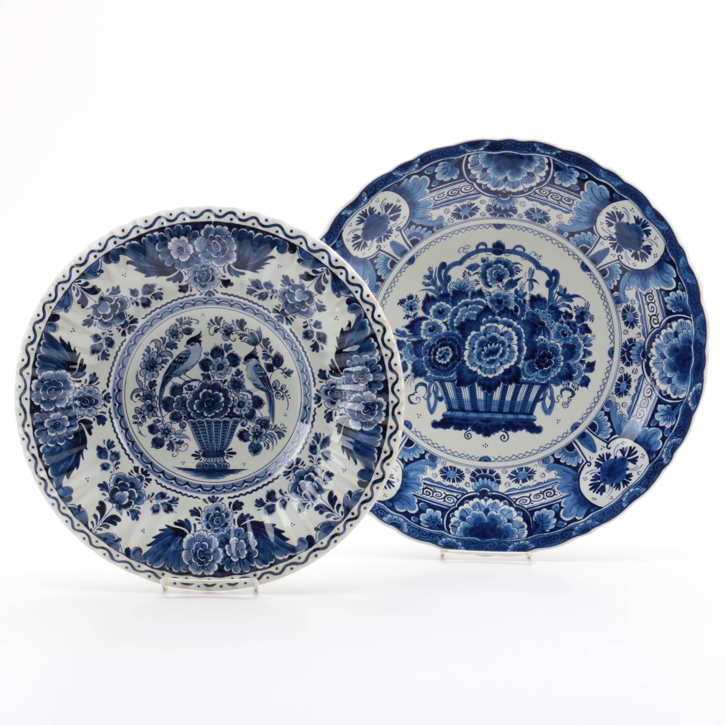 Hand-painted Delft Decorative Earthenware Plates