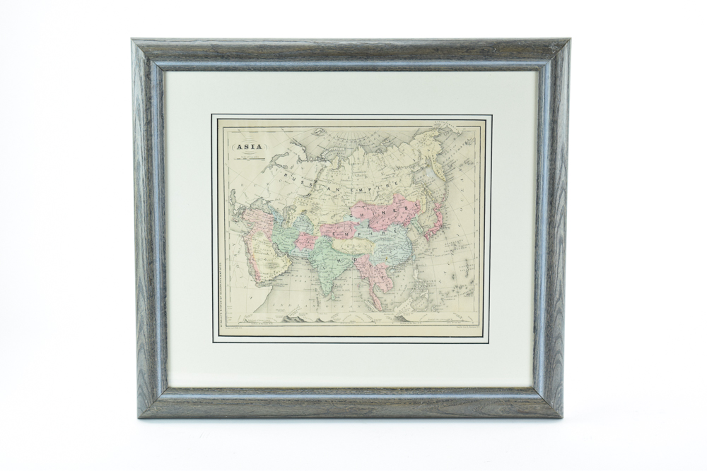 Circa 1860s Map of Asia from "McNally's System of Geography"