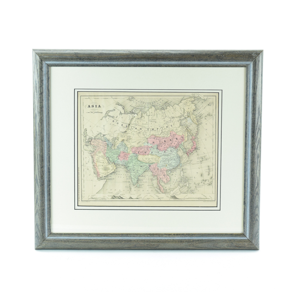 Circa 1860s Map of Asia from "McNally's System of Geography"