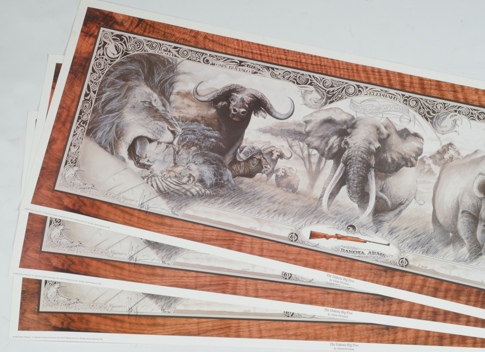 Three 1999 "The Dakota Big Five" Freeman Signed Lithographs