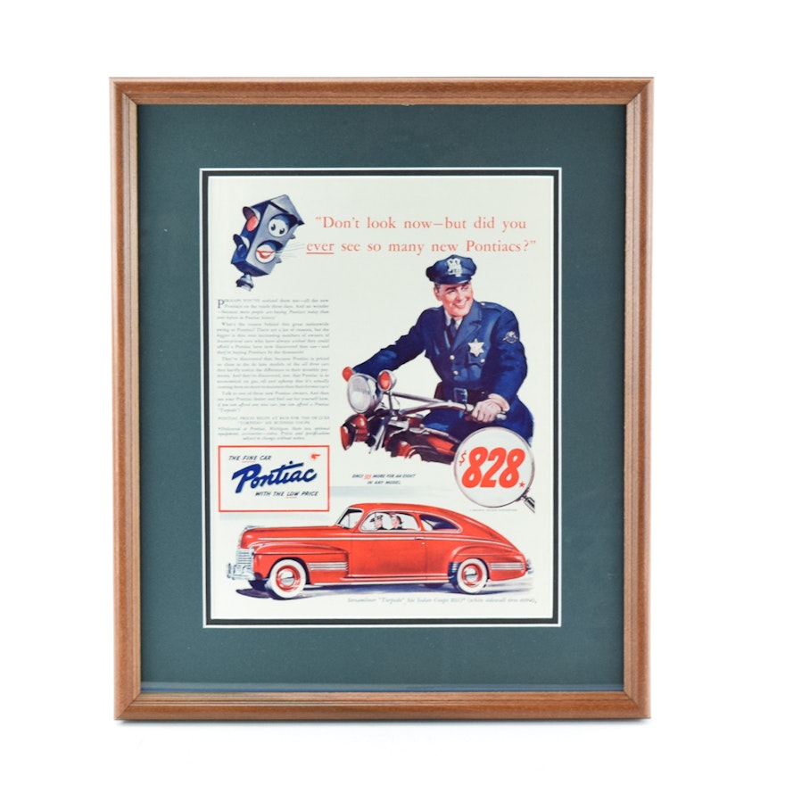 Framed 1940 Pontiac Advertisement